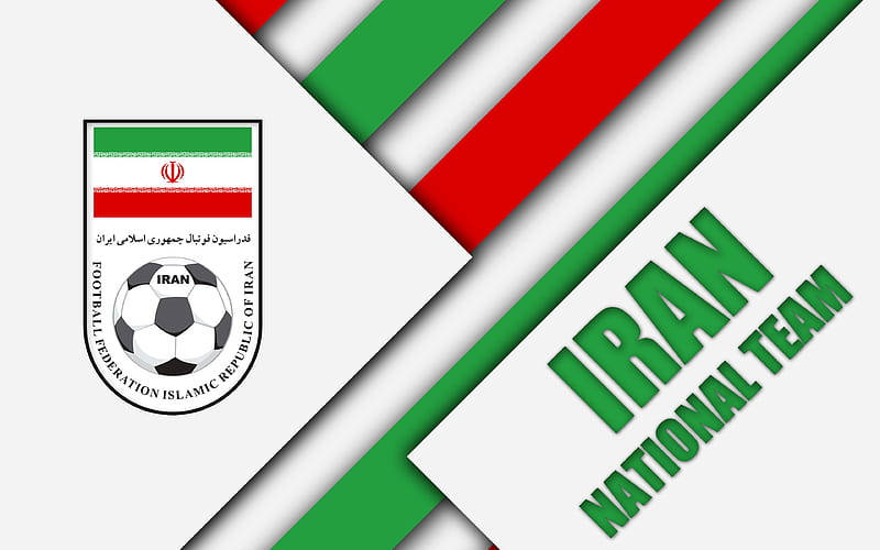 Iran National Football Team, logo, flag colors, SD Desktop Wallpaper