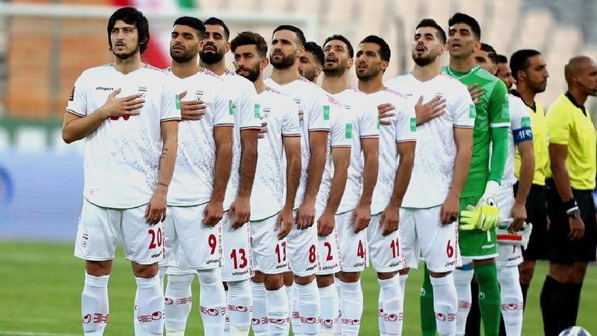 Iran National Football Team, white jerseys, green field, SD Desktop Wallpaper