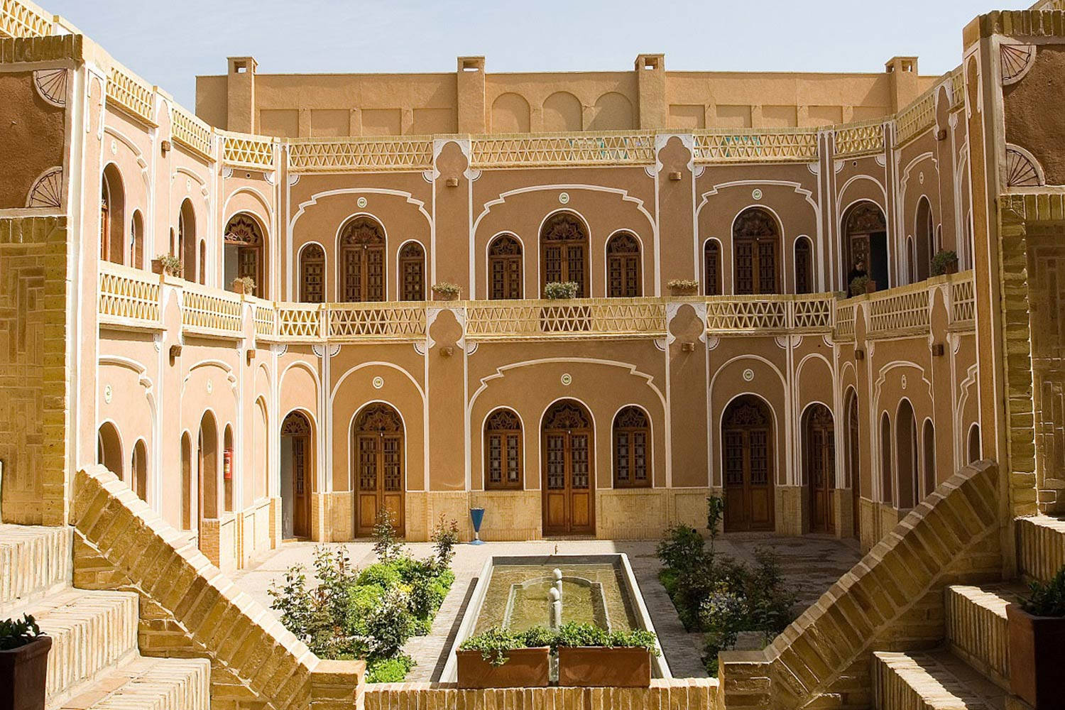 brown building, Iran, beige and pink traditional architecture, HD Desktop Wallpaper