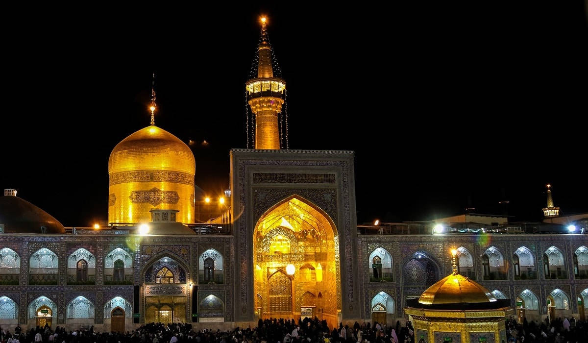 yellow luminous mosques, Iran, golden domes, SD Desktop Wallpaper