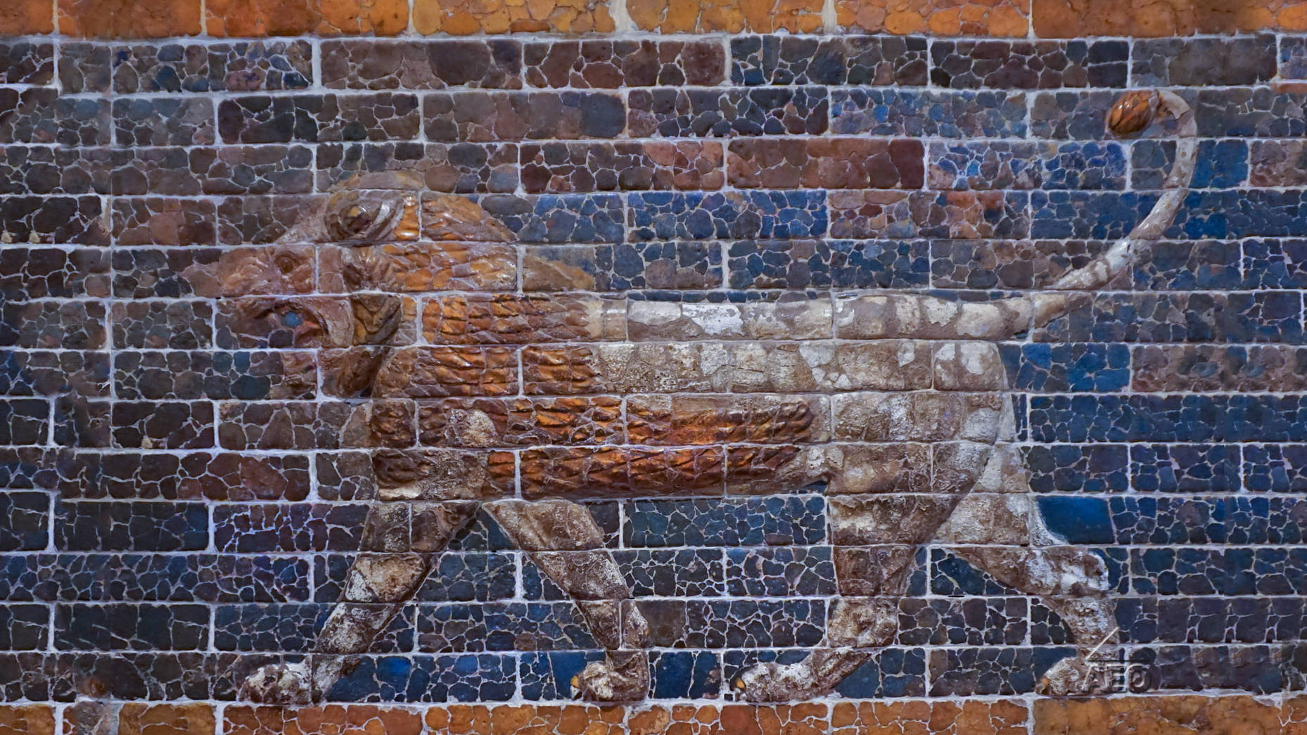Iraq, striding lion, earthy brown tiles, HD Desktop Wallpaper