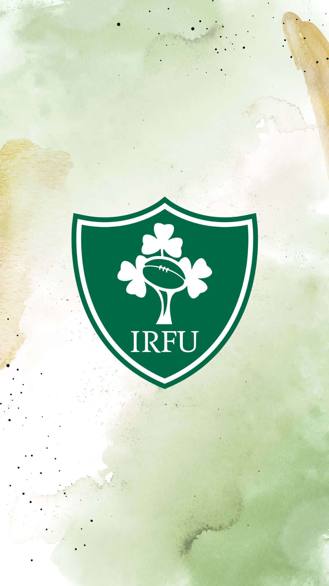 Ireland Rugby, green shield logo, shamrock, Full HD Phone Wallpaper