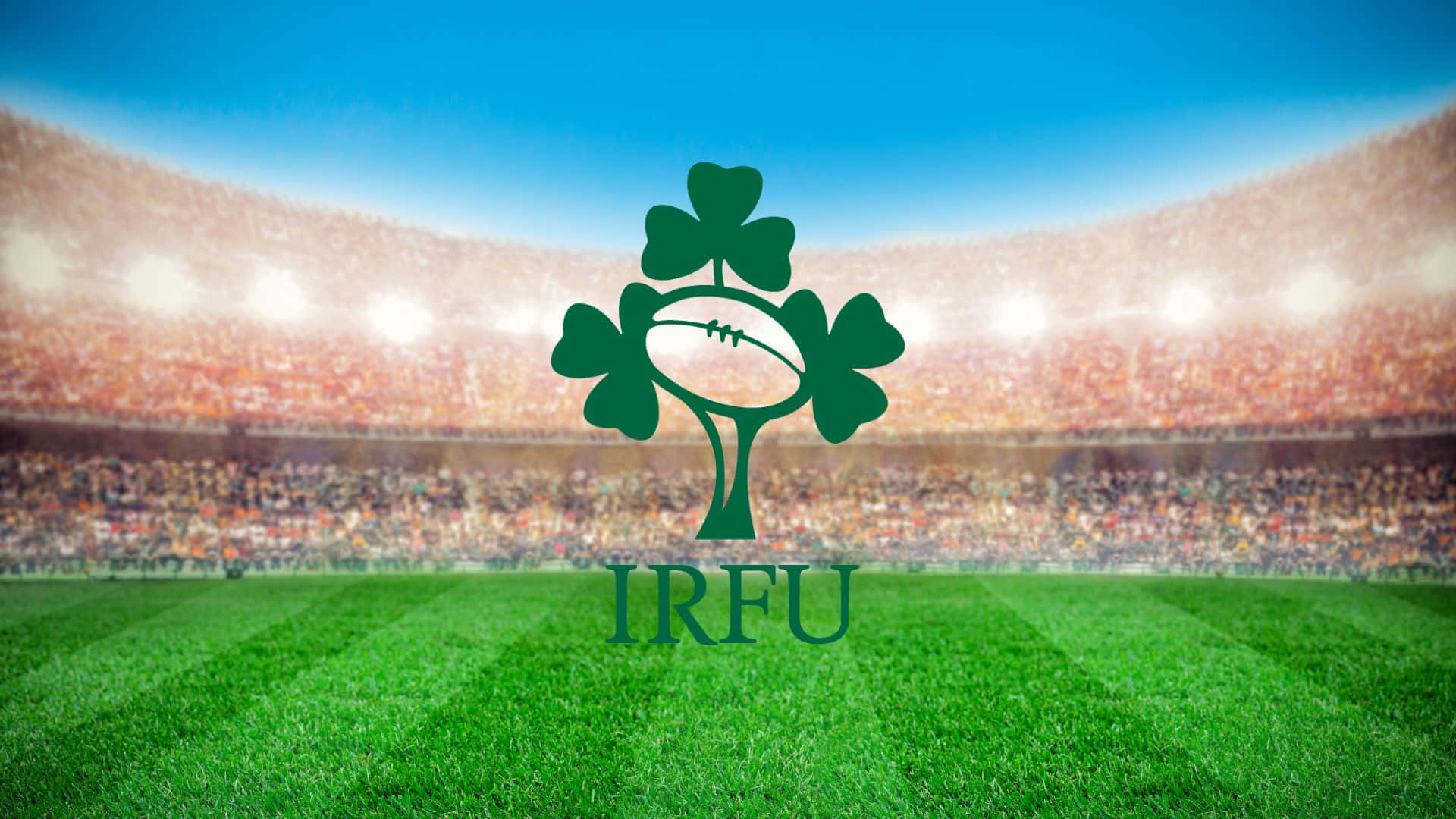 Ireland Rugby, green shamrock logo, rugby ball, Full HD Desktop Wallpaper