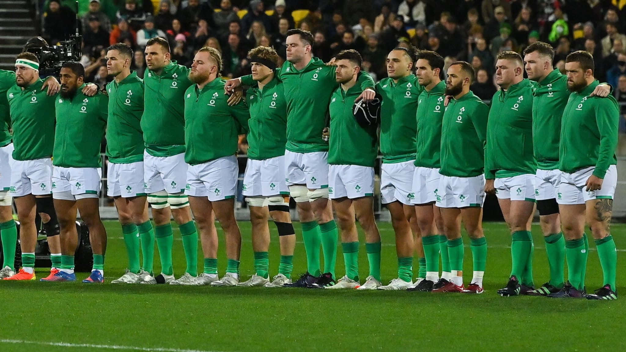 Ireland Rugby, green jerseys, grass field, Full HD Desktop Wallpaper