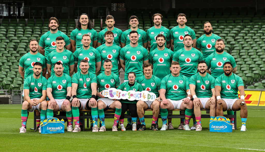 Ireland Rugby, green jerseys, stadium grass, SD Desktop Wallpaper