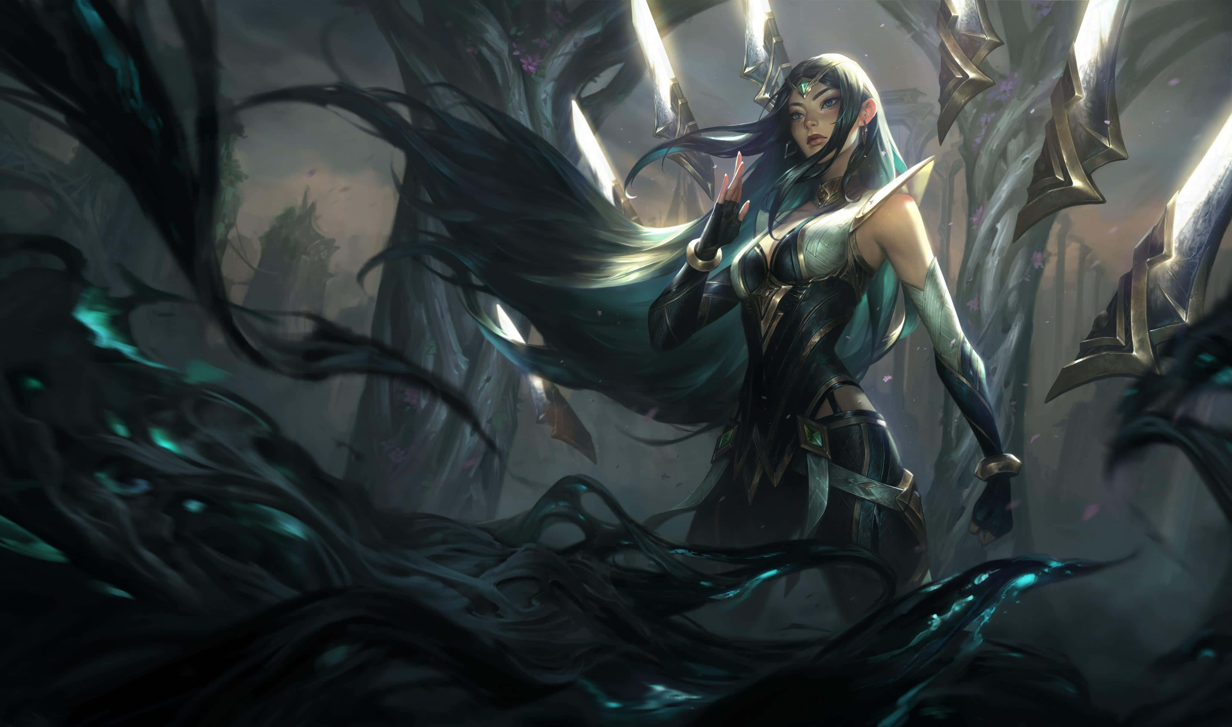 Irelia, warrior, teal energy, 4K Desktop Wallpaper