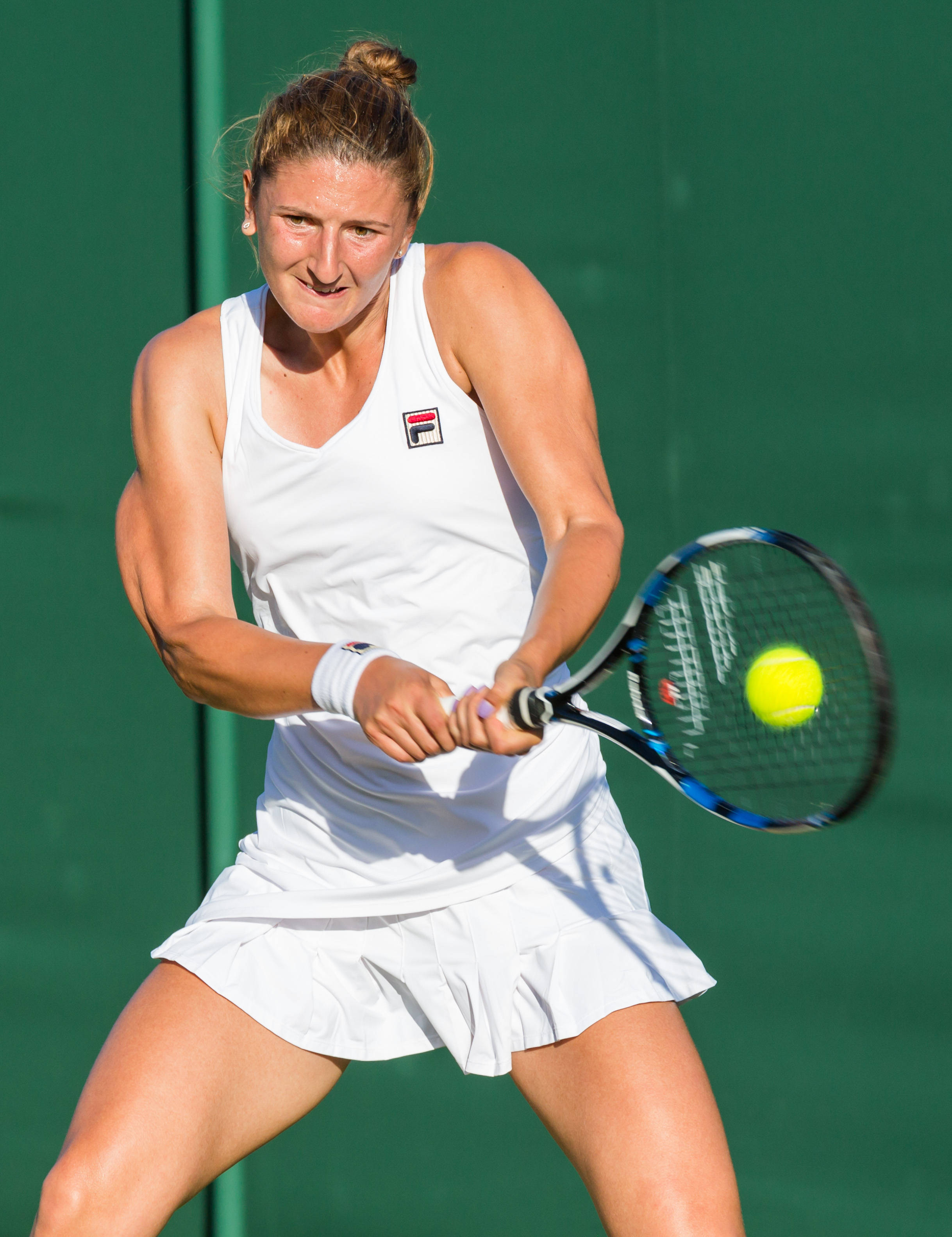 2015 Wimbledon Championships, Irina-Camelia Begu, white gear, 2K Phone Wallpaper