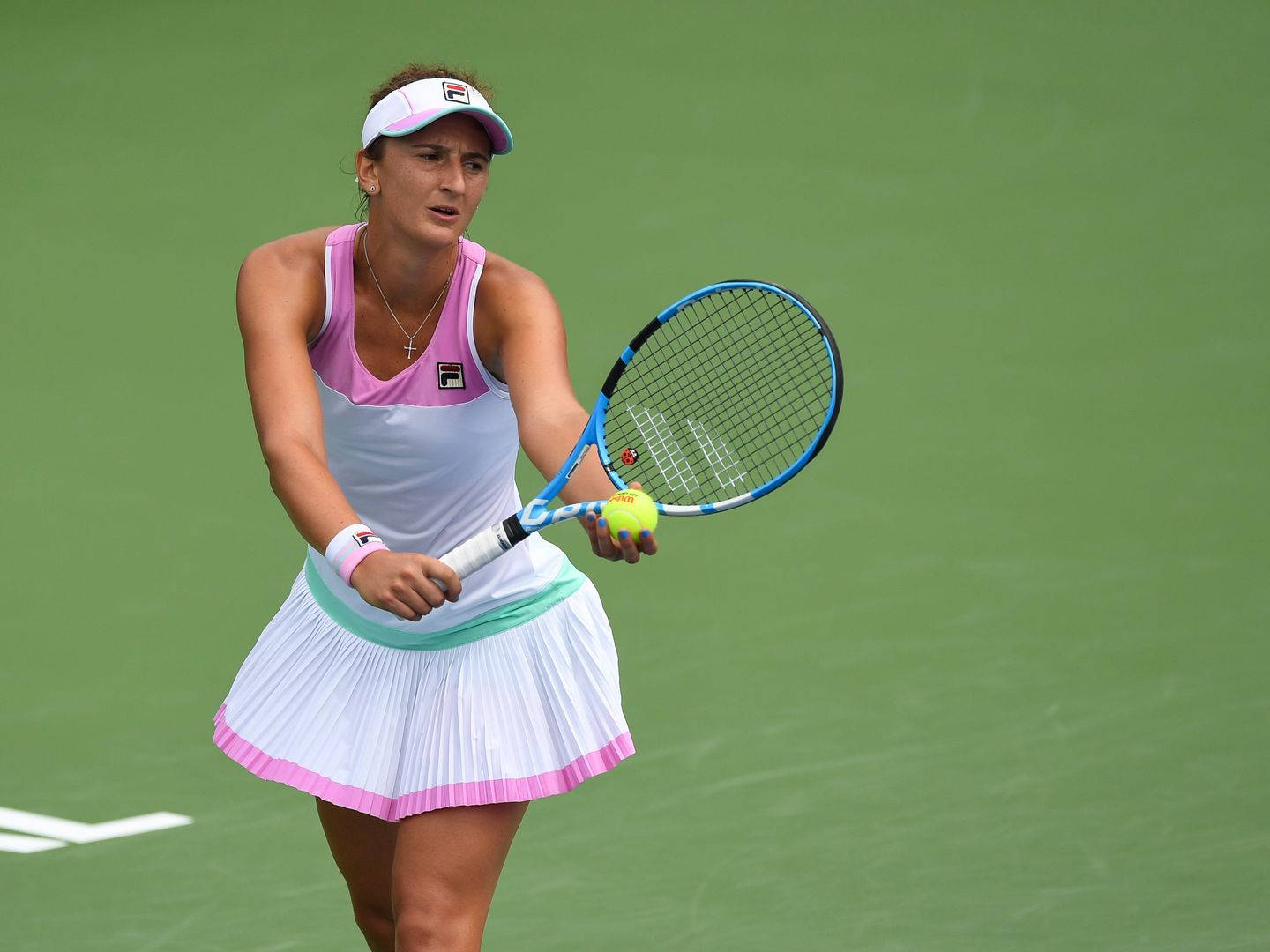 Irina-Camelia Begu, 2011 WTA Tour, pink and white outfit, HD Desktop Wallpaper