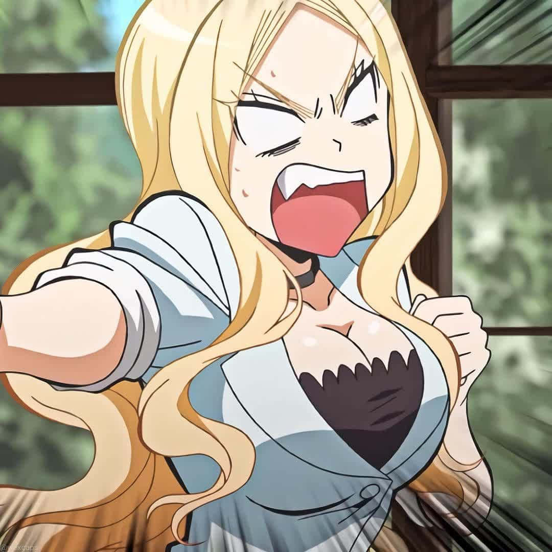 Irina Jelavić, blonde anime girl, sharp teeth, SD Desktop Wallpaper