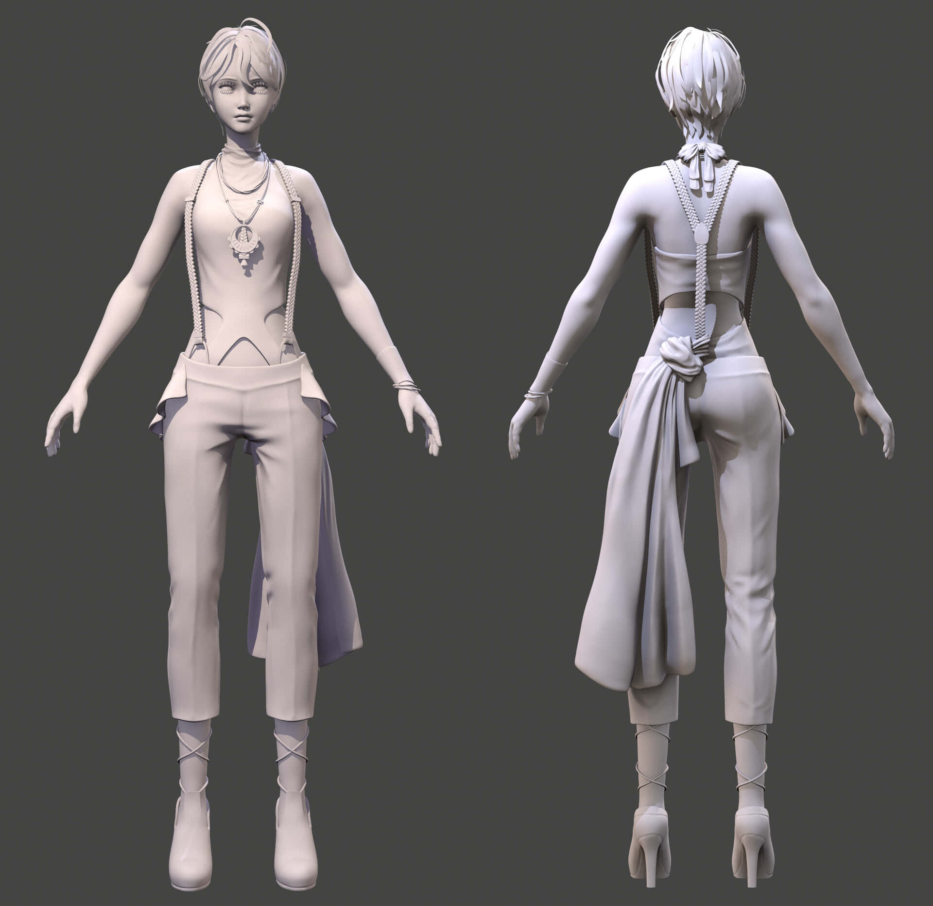 Iris Cannary, 3d render, stylized anime character, Full HD Desktop Wallpaper