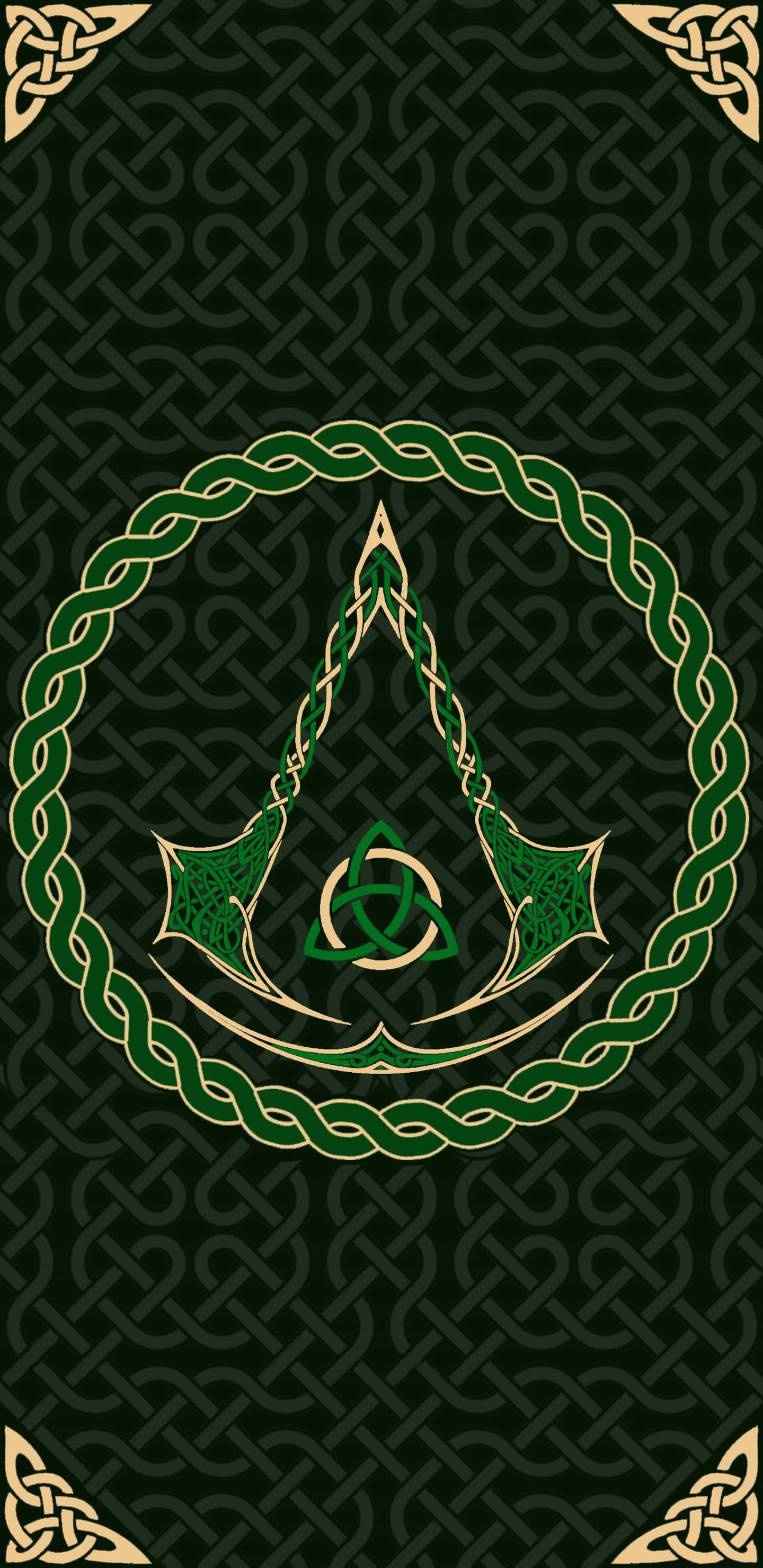 Celtic knotwork, triquestra, four-leaf clover, 2K Phone Wallpaper