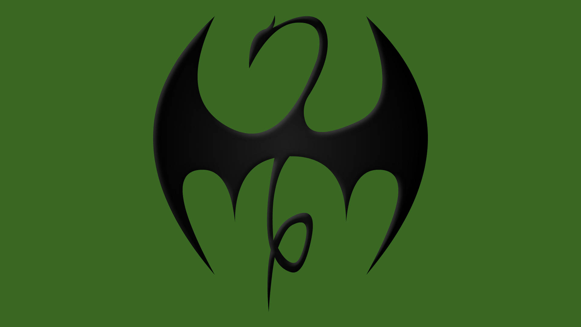 Iron Fist, dragon emblem, olive green background, Full HD Desktop Wallpaper