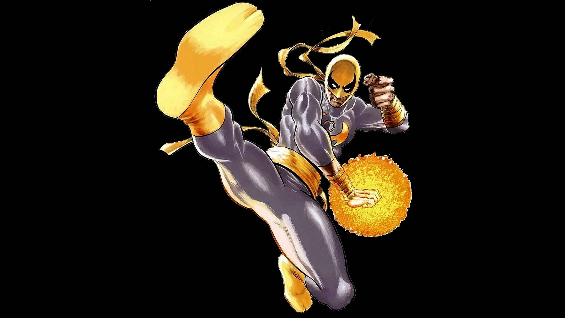 Iron Fist, purple and gold, glowing orb, HD Desktop Wallpaper