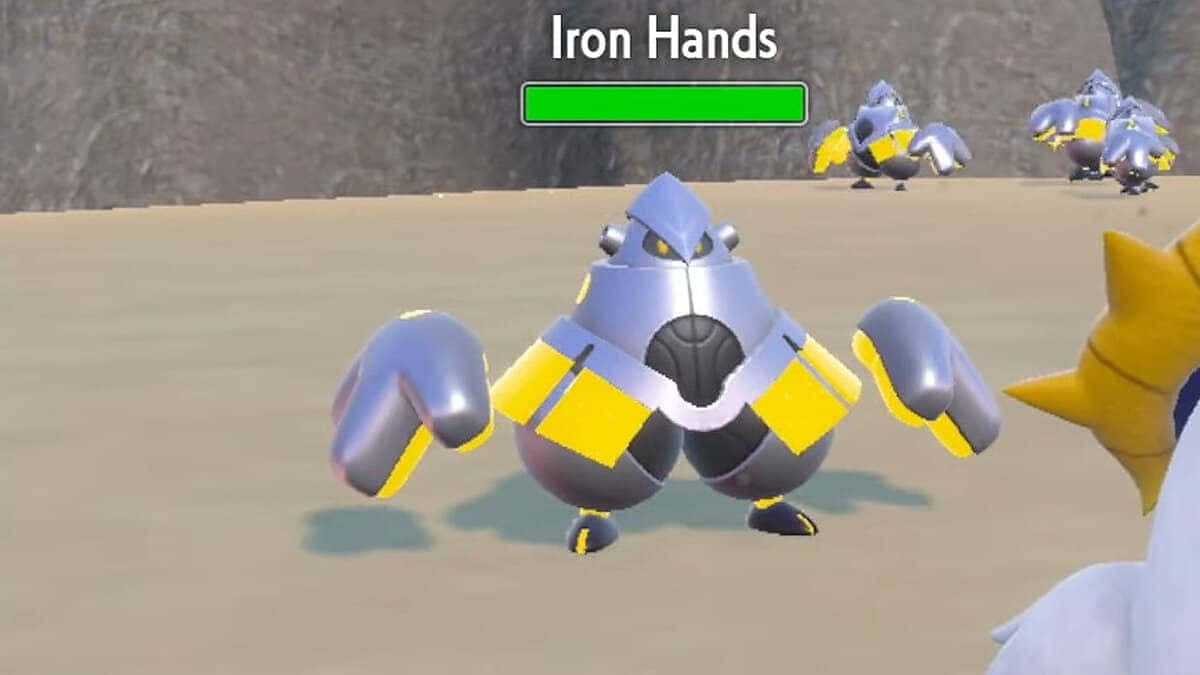 Iron Hands, metallic blue, yellow, SD Desktop Wallpaper