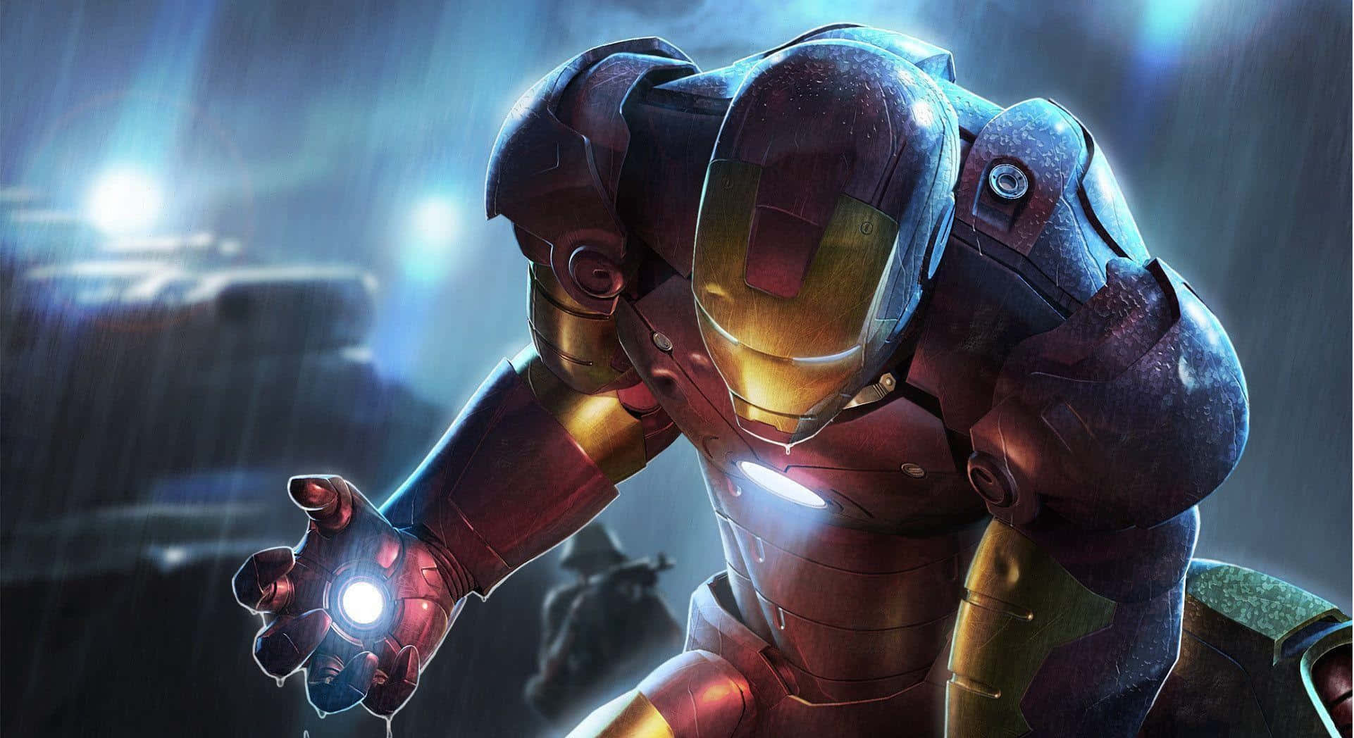 Iron Man 2, red gold armor, repulsors, Full HD Desktop Wallpaper