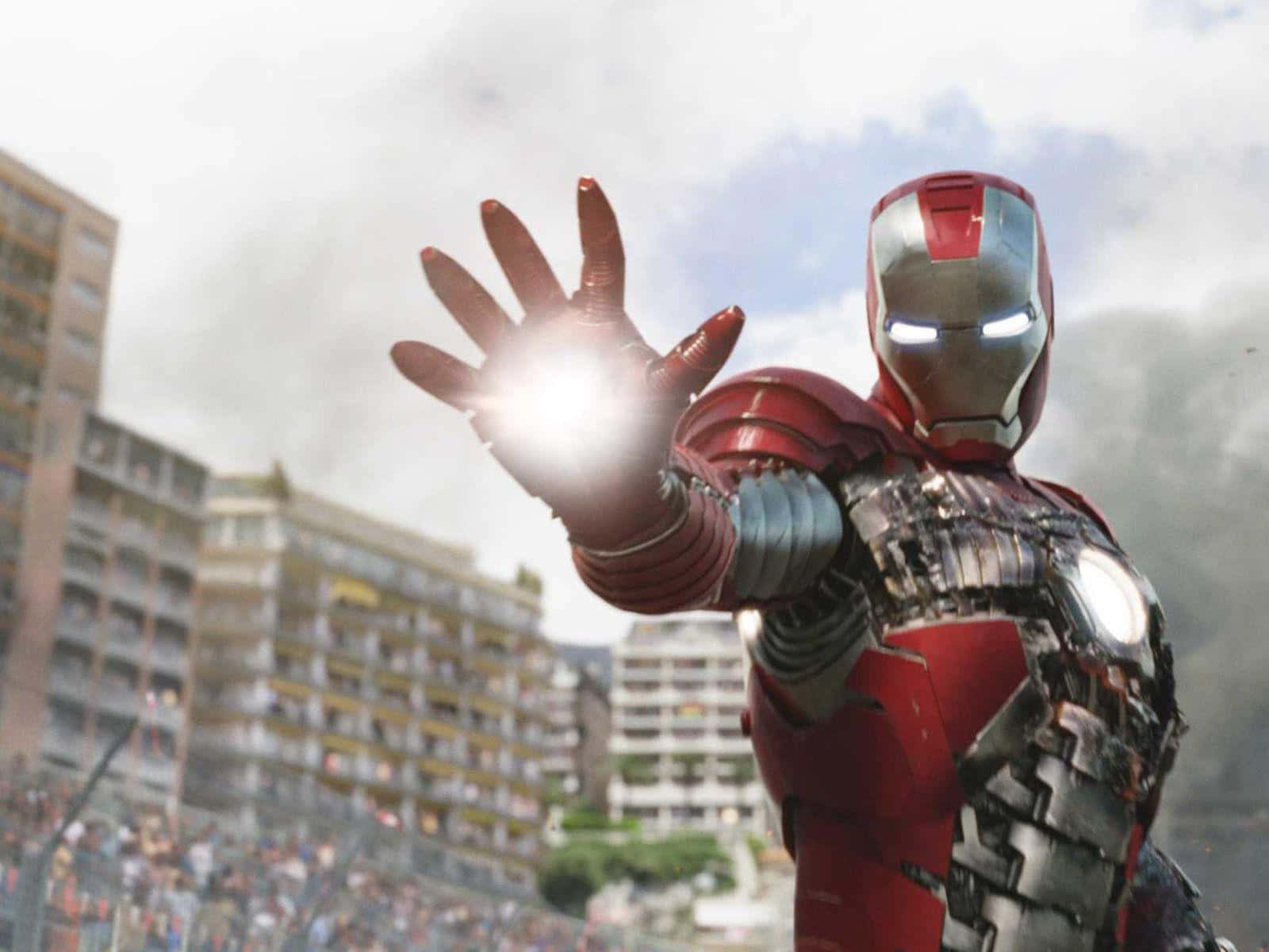 Iron Man, red and gold armor, repulsor blast, HD Desktop Wallpaper