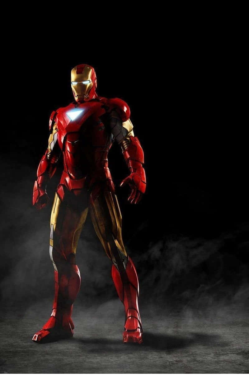 Iron Man 2, red and gold Iron Man suit, glowing arc reactor, SD Phone Wallpaper