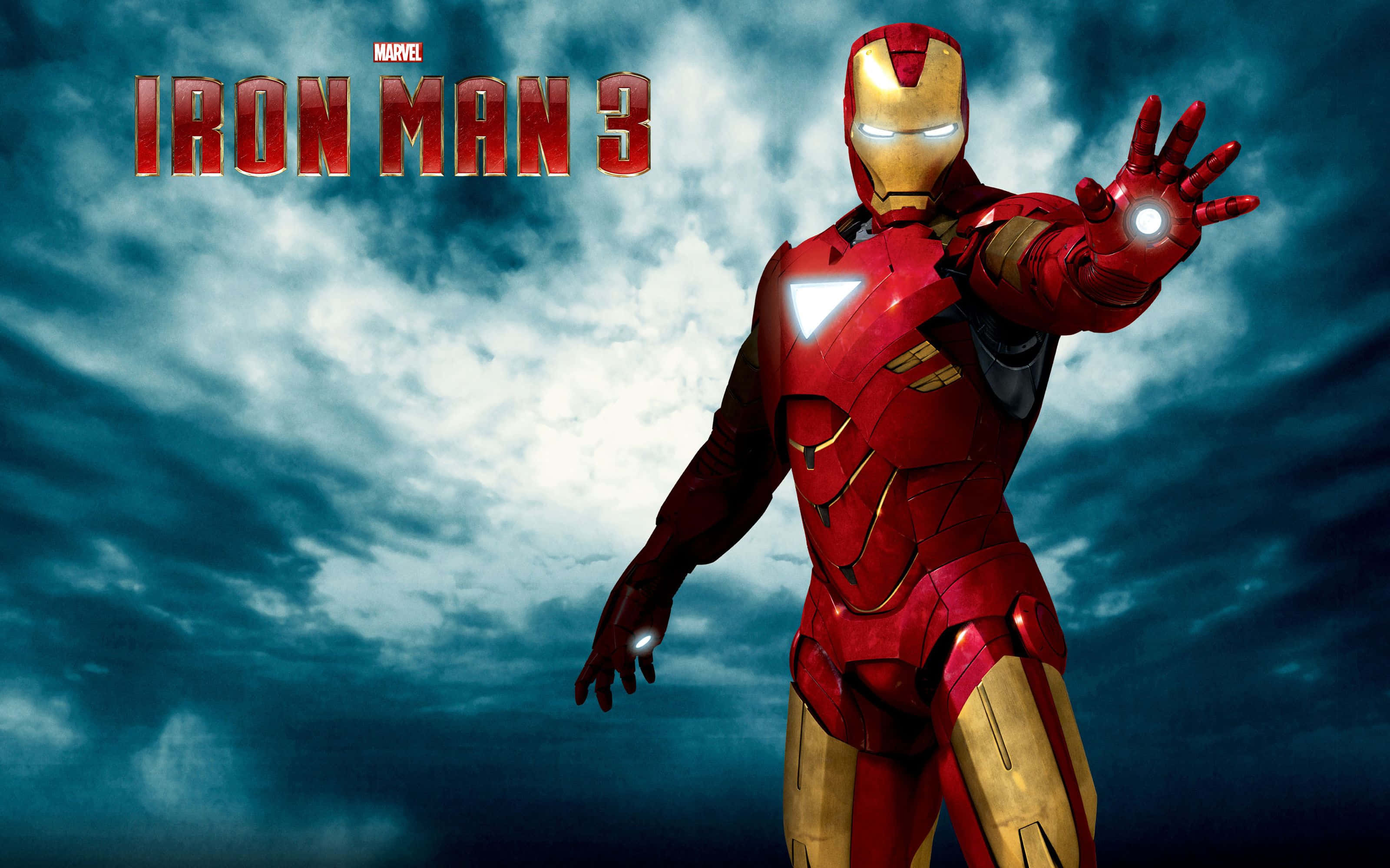Iron Man 3, repulsors, stormy sky, 2K Desktop Wallpaper