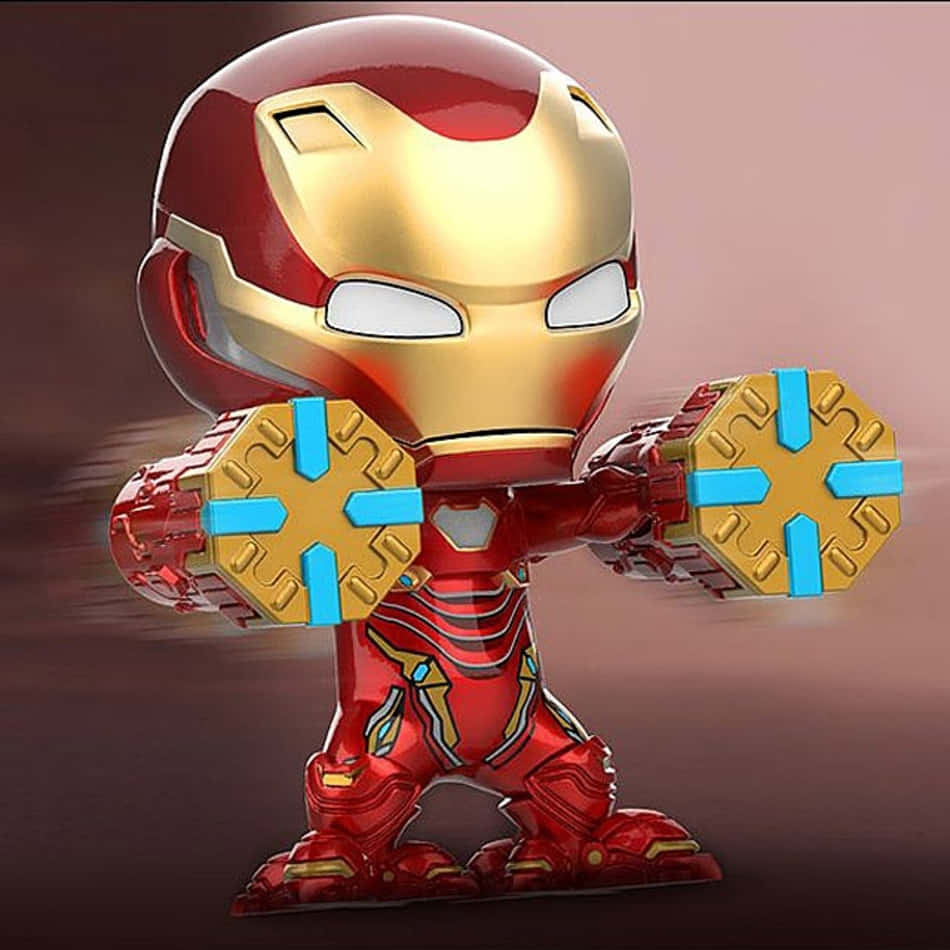 Iron Man, red gold armor, glowing blue repulsors, SD Desktop Wallpaper