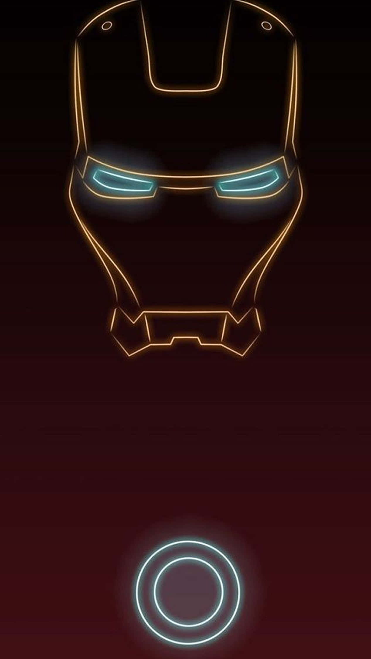 Iron Man, 4K mobile, neon outline, Full HD Phone Wallpaper