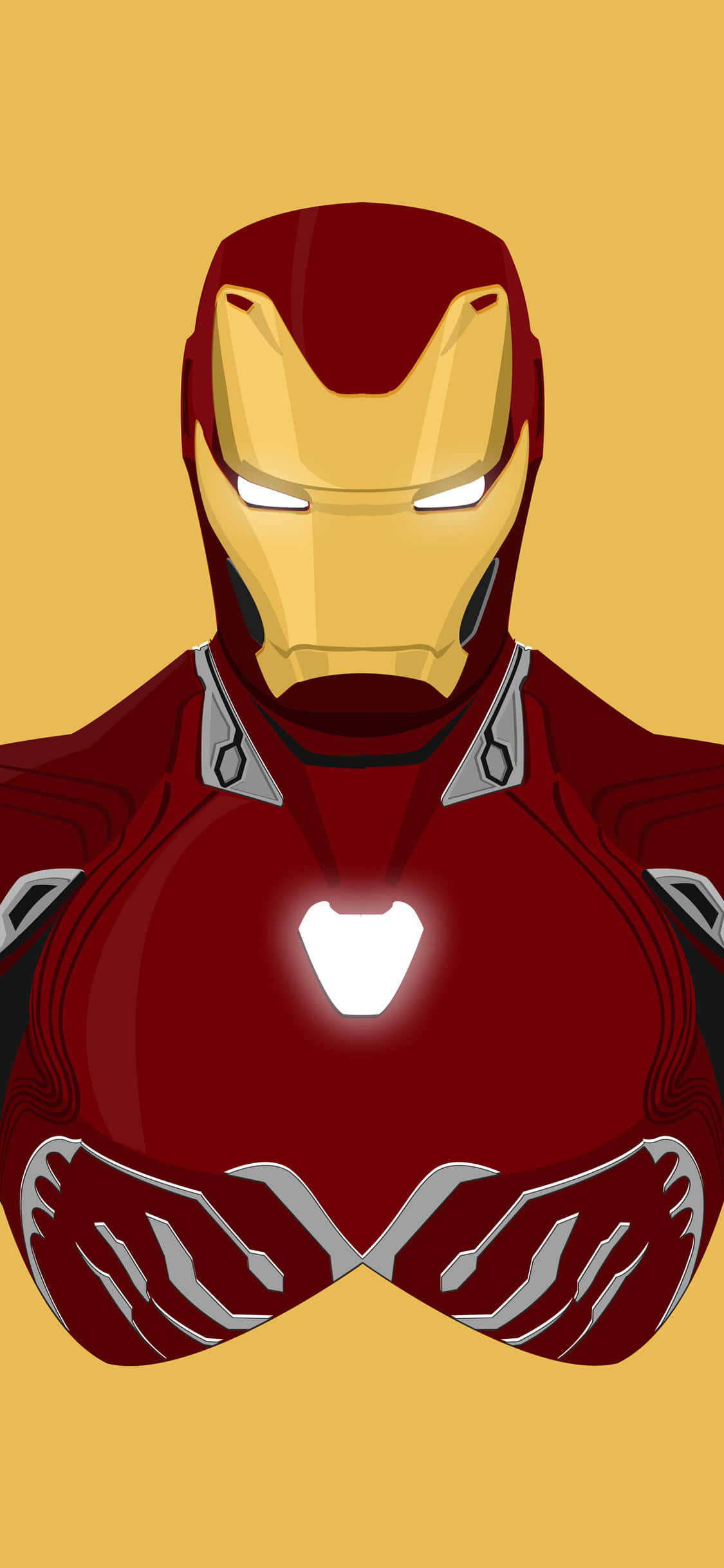 Iron Man, red and gold armor, arc reactor, Full HD Phone Wallpaper