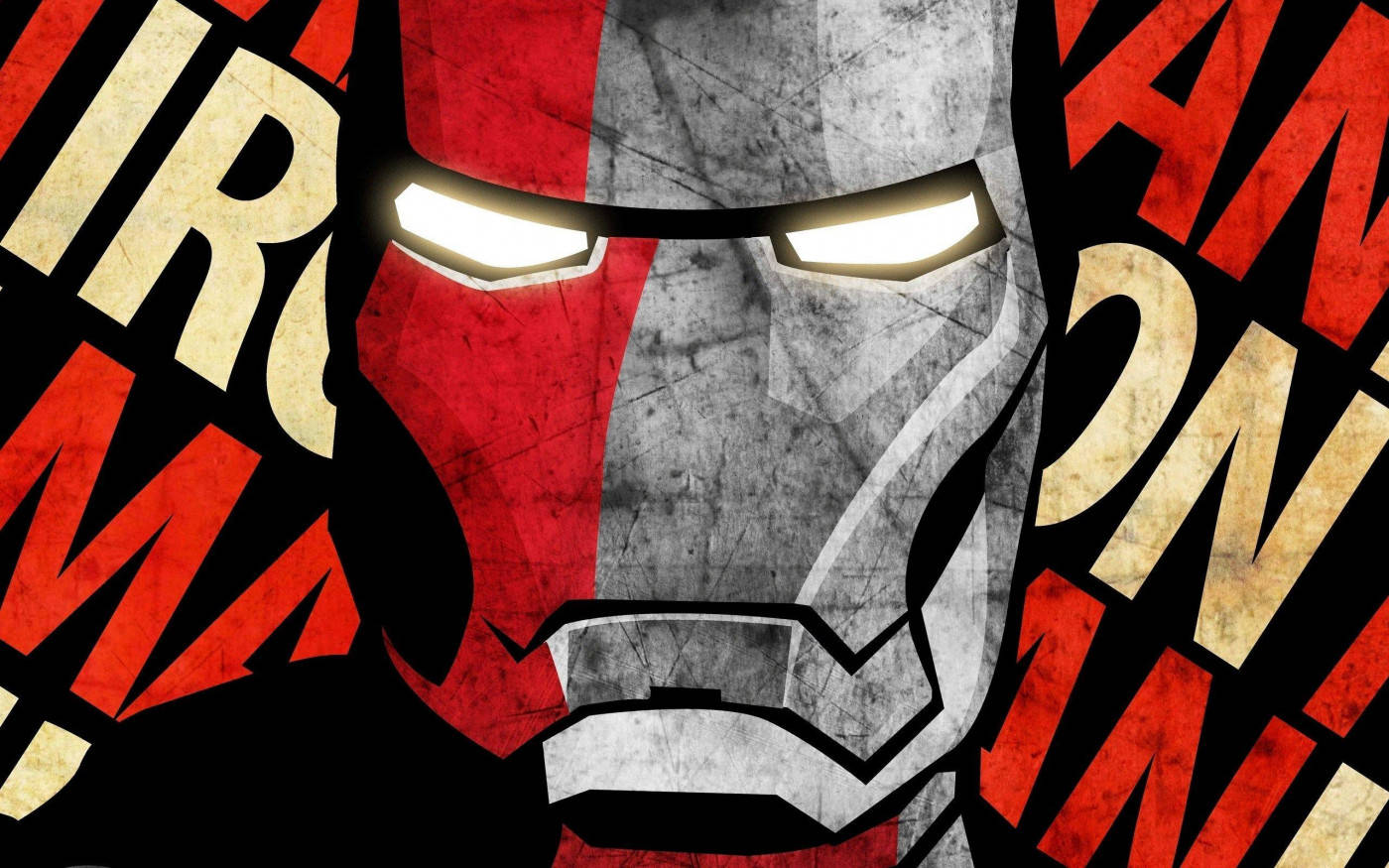 Iron Man, helmet, white eyes, HD Desktop Wallpaper