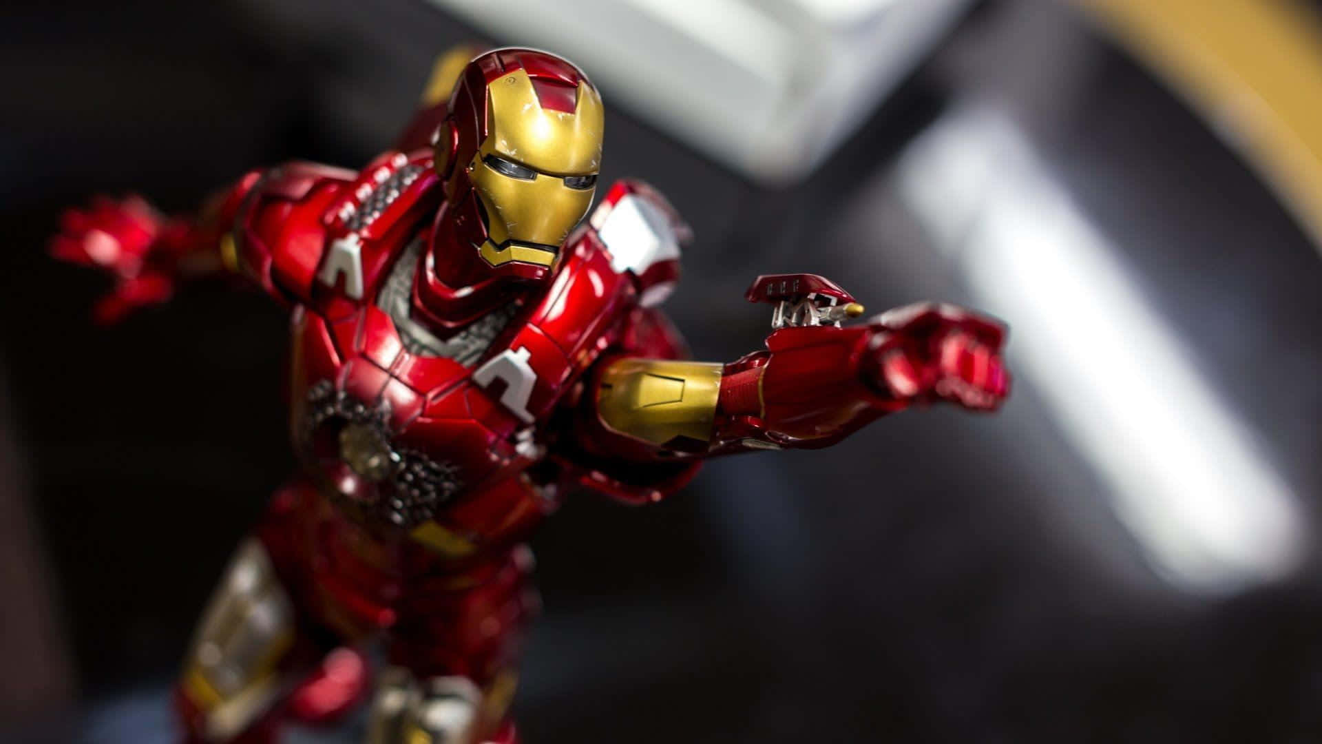 Iron Man action figure, red and gold, detailed, Full HD Desktop Wallpaper