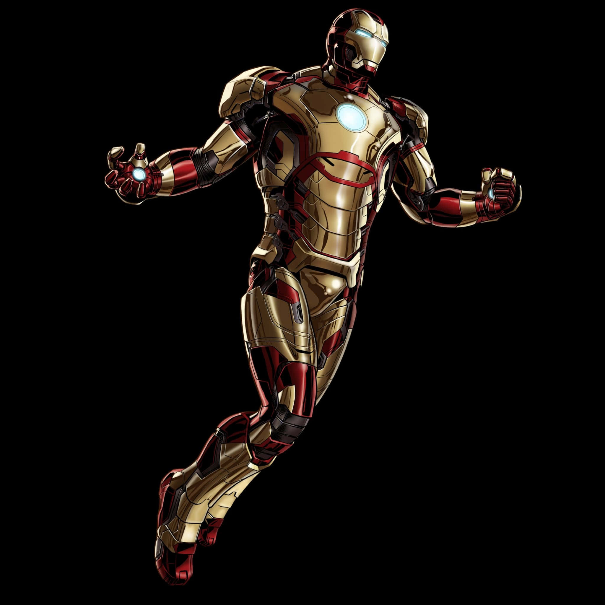 Iron Man, gold and red armor, repulsors, Full HD Desktop Wallpaper