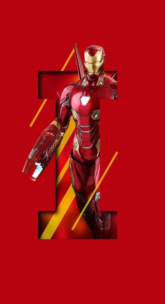 Iron Man, red and gold, stylized red and gold 'I', SD Phone Wallpaper