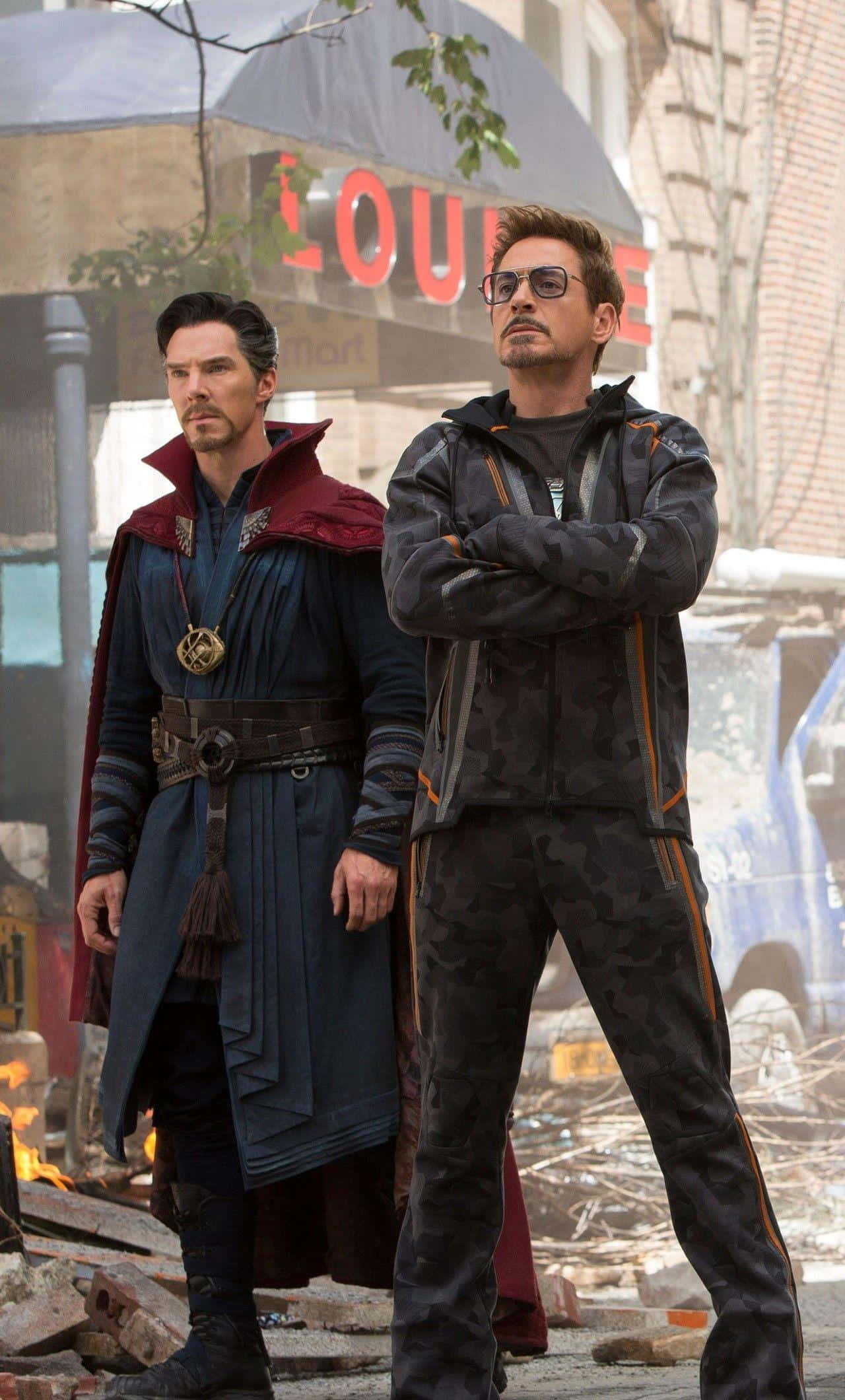 Iron Man, Doctor Strange, Lounge sign, Full HD Phone Wallpaper
