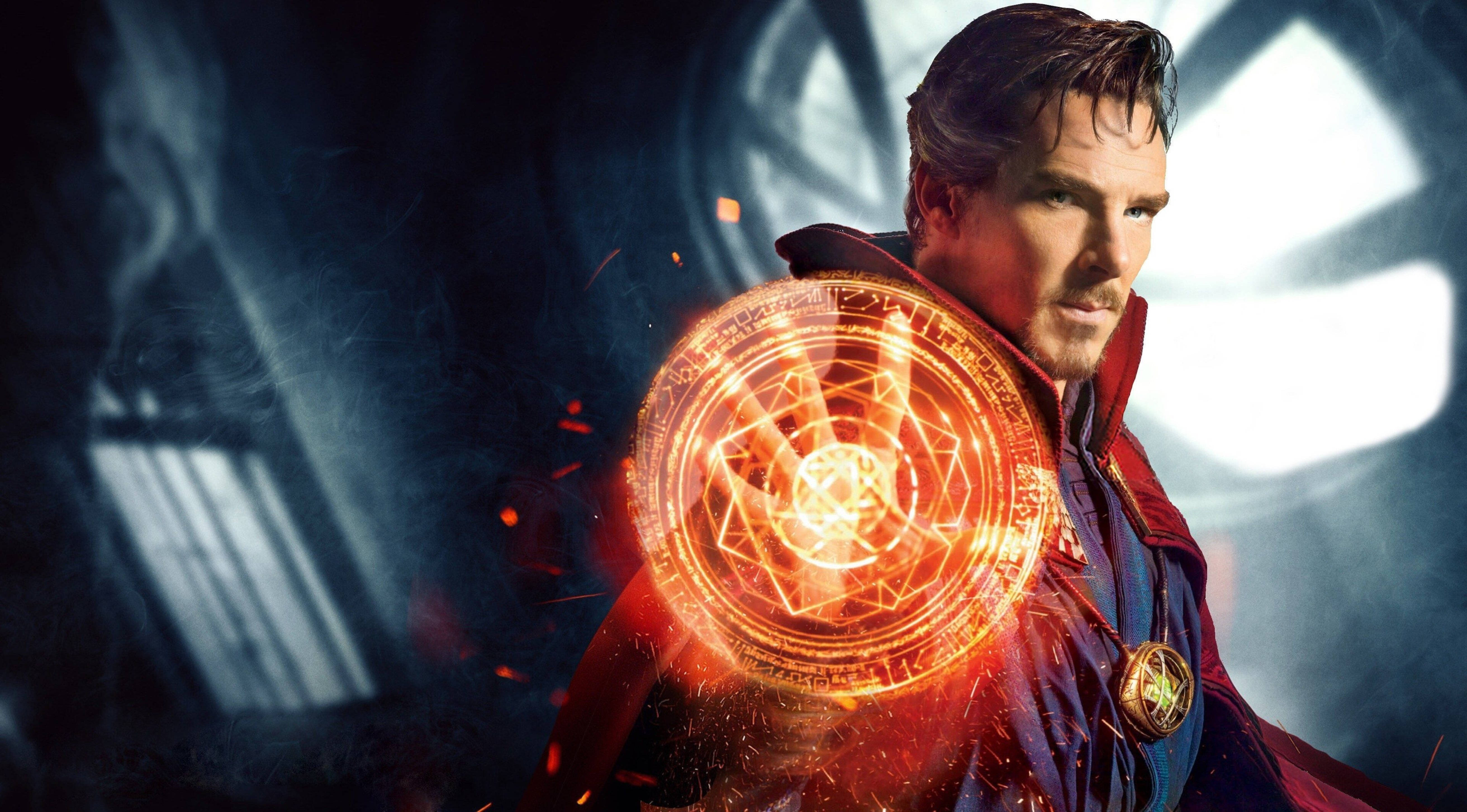 Doctor Strange, glowing mystical orb, intricate runes, 5K Desktop Wallpaper