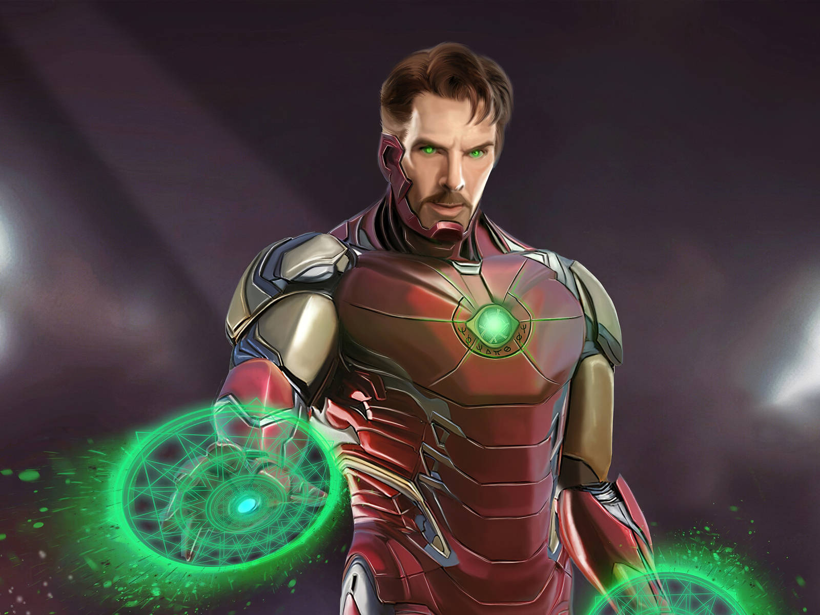 Doctor Strange, Iron Man, red and gold armor, HD Desktop Wallpaper