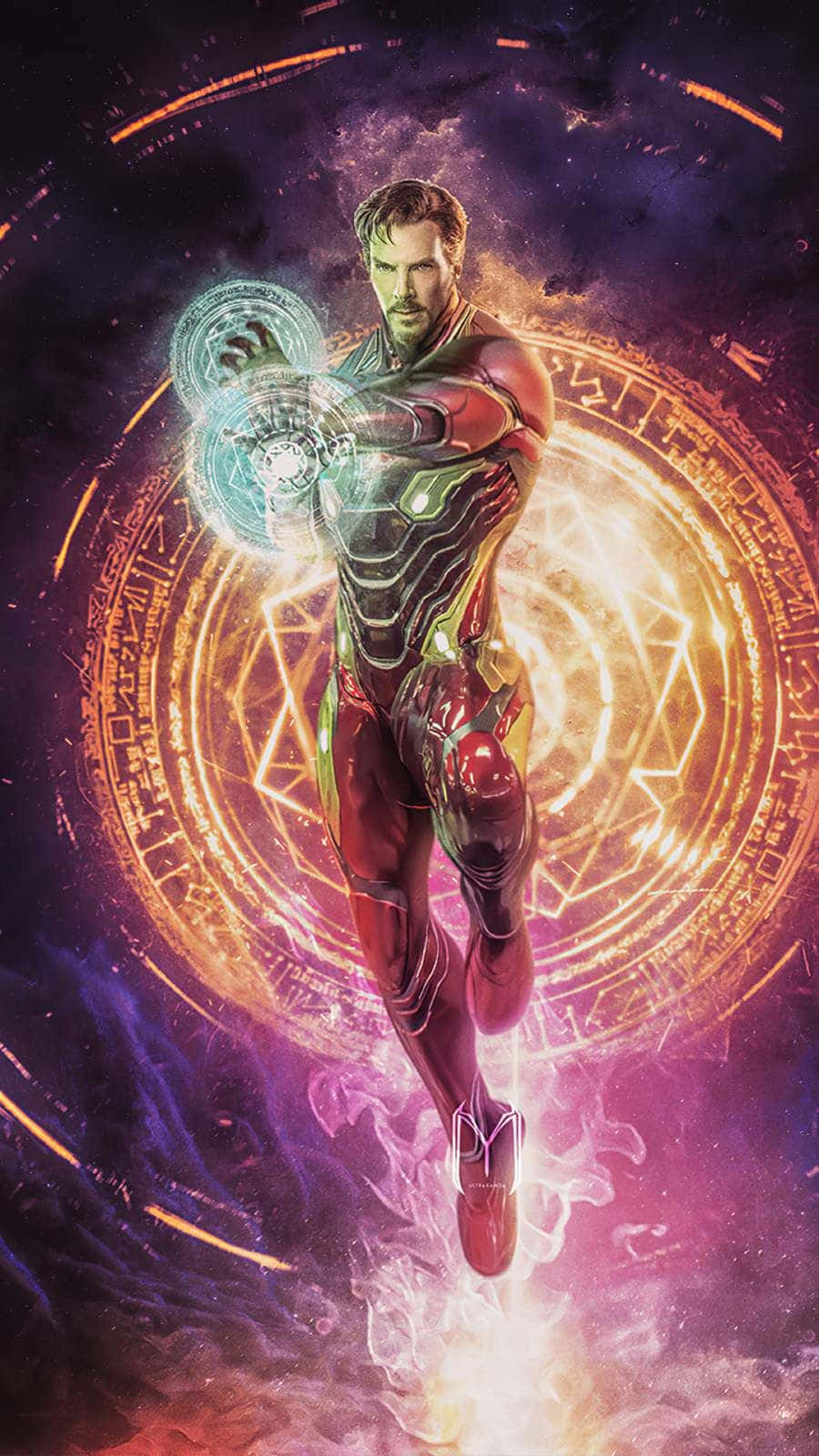 Iron Man, Doctor Strange, red and gold armor, HD Phone Wallpaper