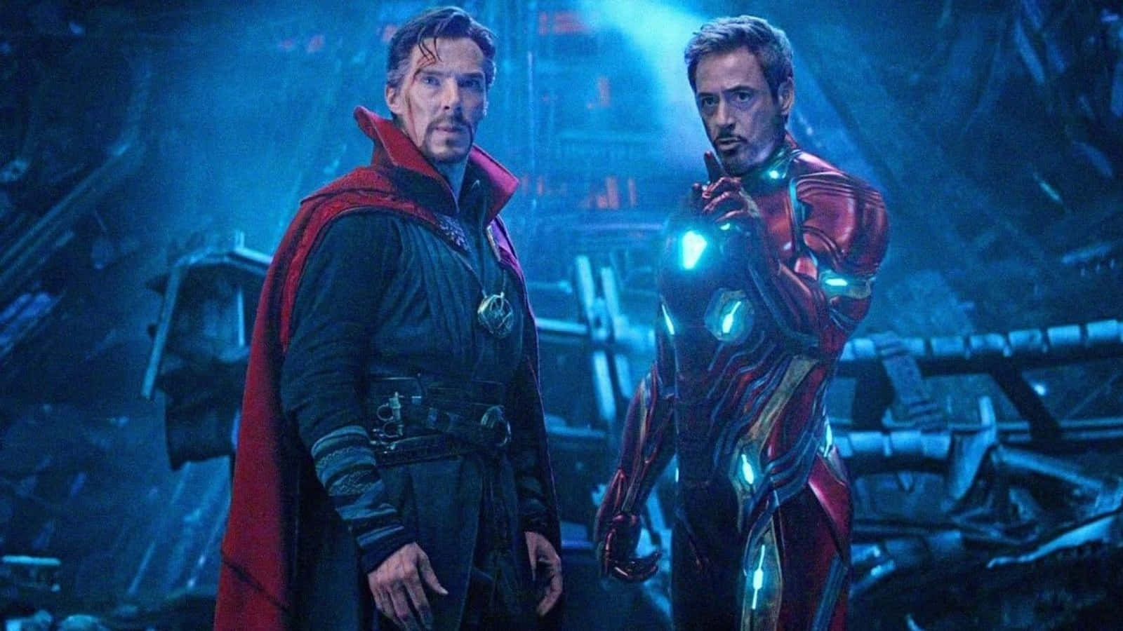 Iron Man, Doctor Strange, red cloak, HD Desktop Wallpaper