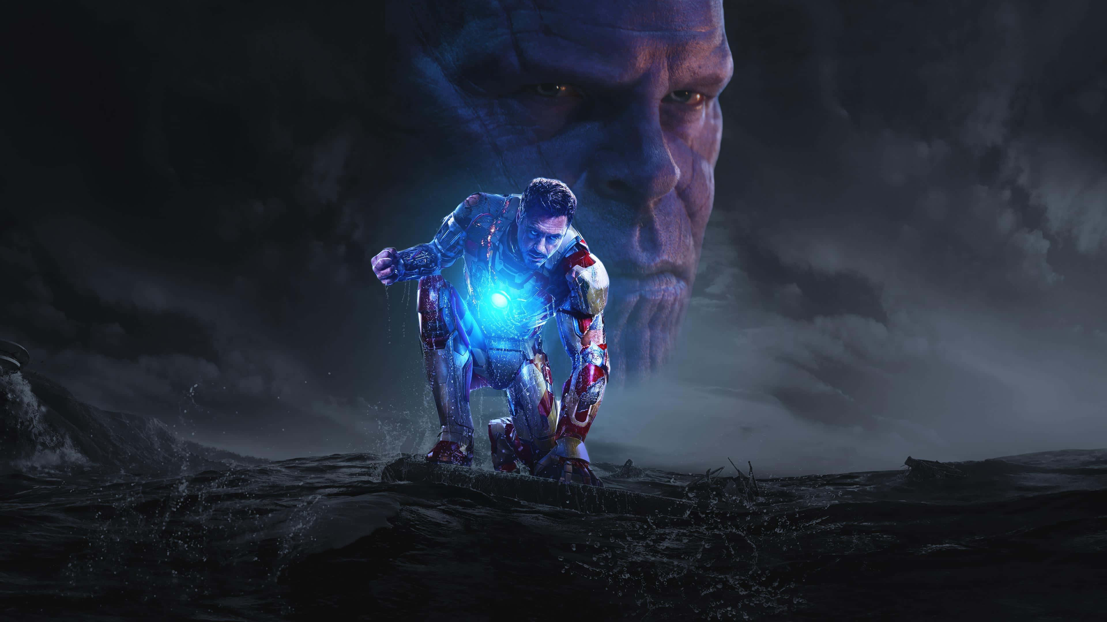 Iron Man, Thanos, desolate battlefield, 4K Desktop Wallpaper