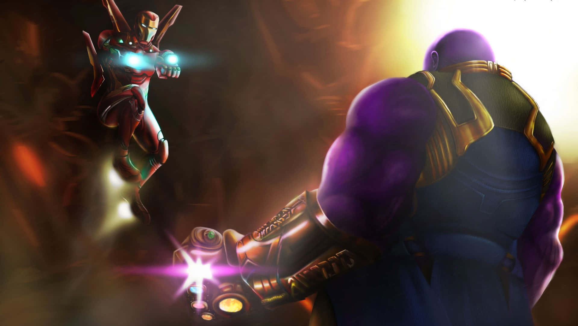 Iron Man, Thanos, repulsors, HD Desktop Wallpaper