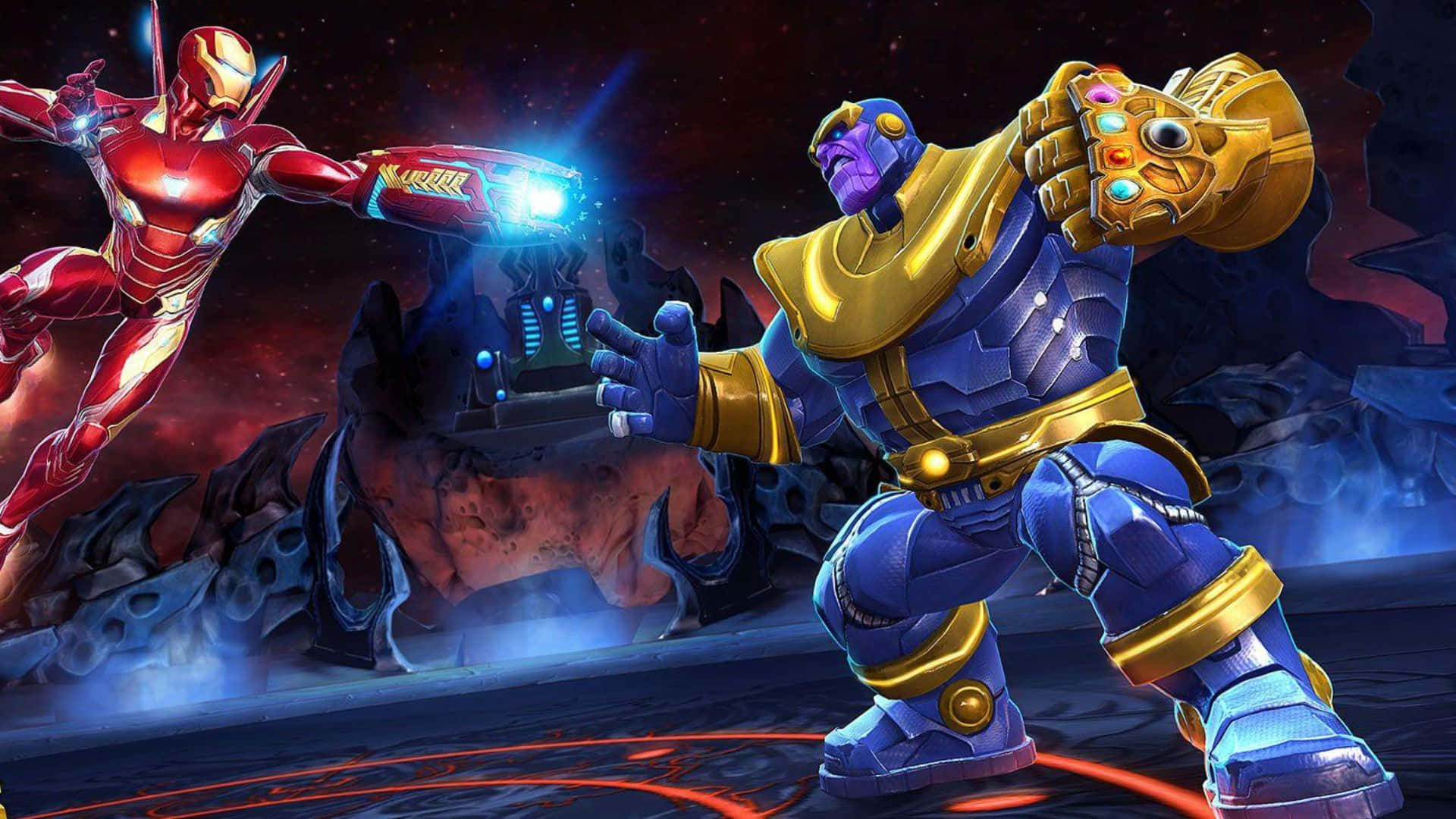 Iron Man, Thanos, infinity gauntlet, Full HD Desktop Wallpaper
