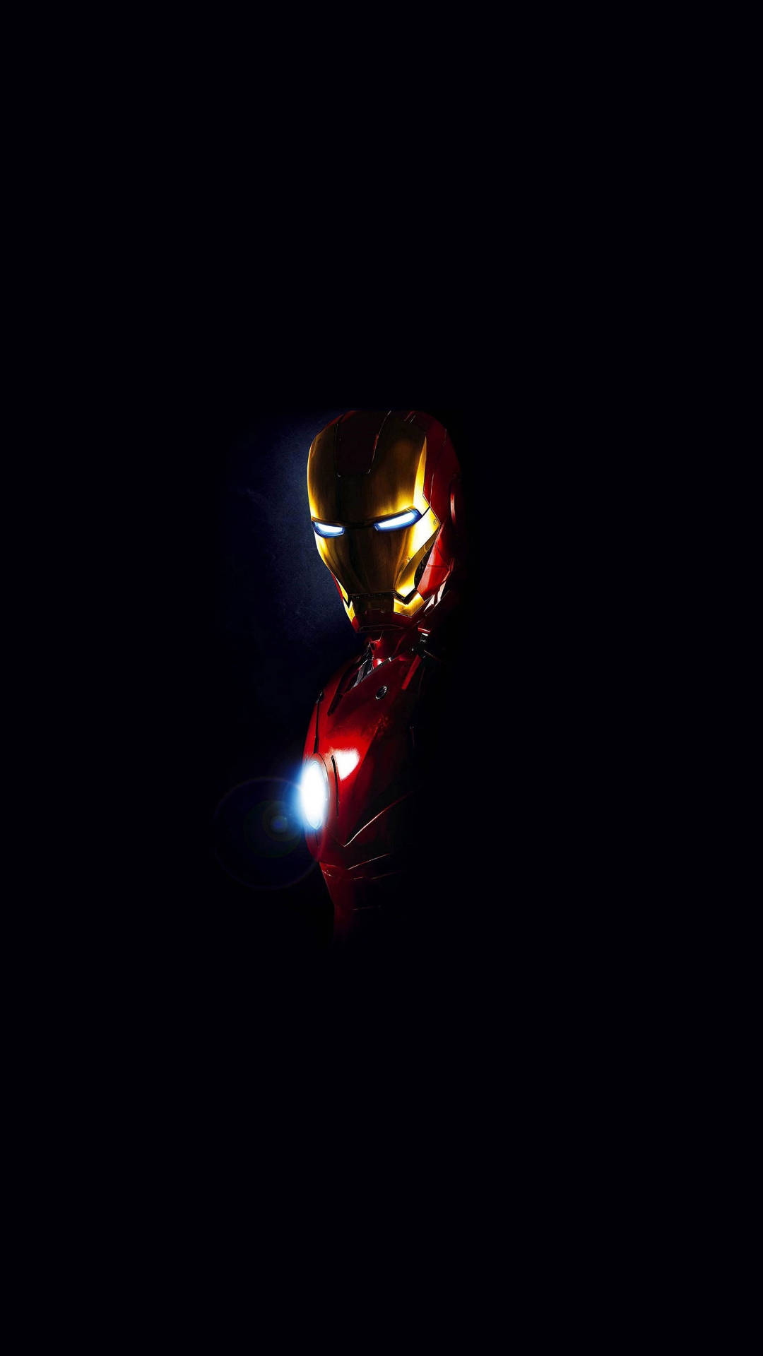 Iron Man Android, glowing helmet, repulsor light, Full HD Phone Wallpaper