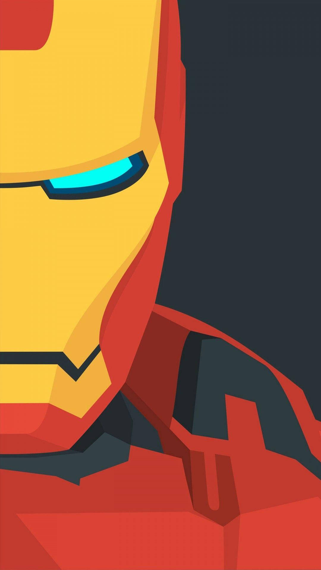 Iron Man Android, Iron Man helmet, glowing blue eyes, Full HD Phone Wallpaper