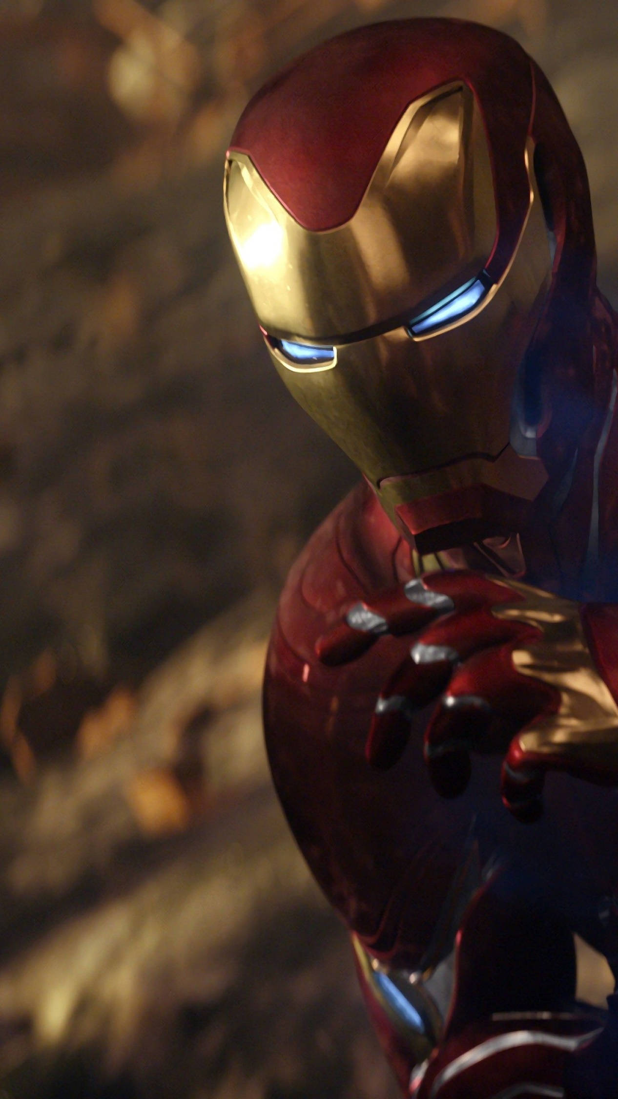 Iron Man, helmet, glowing blue eyes, Full HD Phone Wallpaper