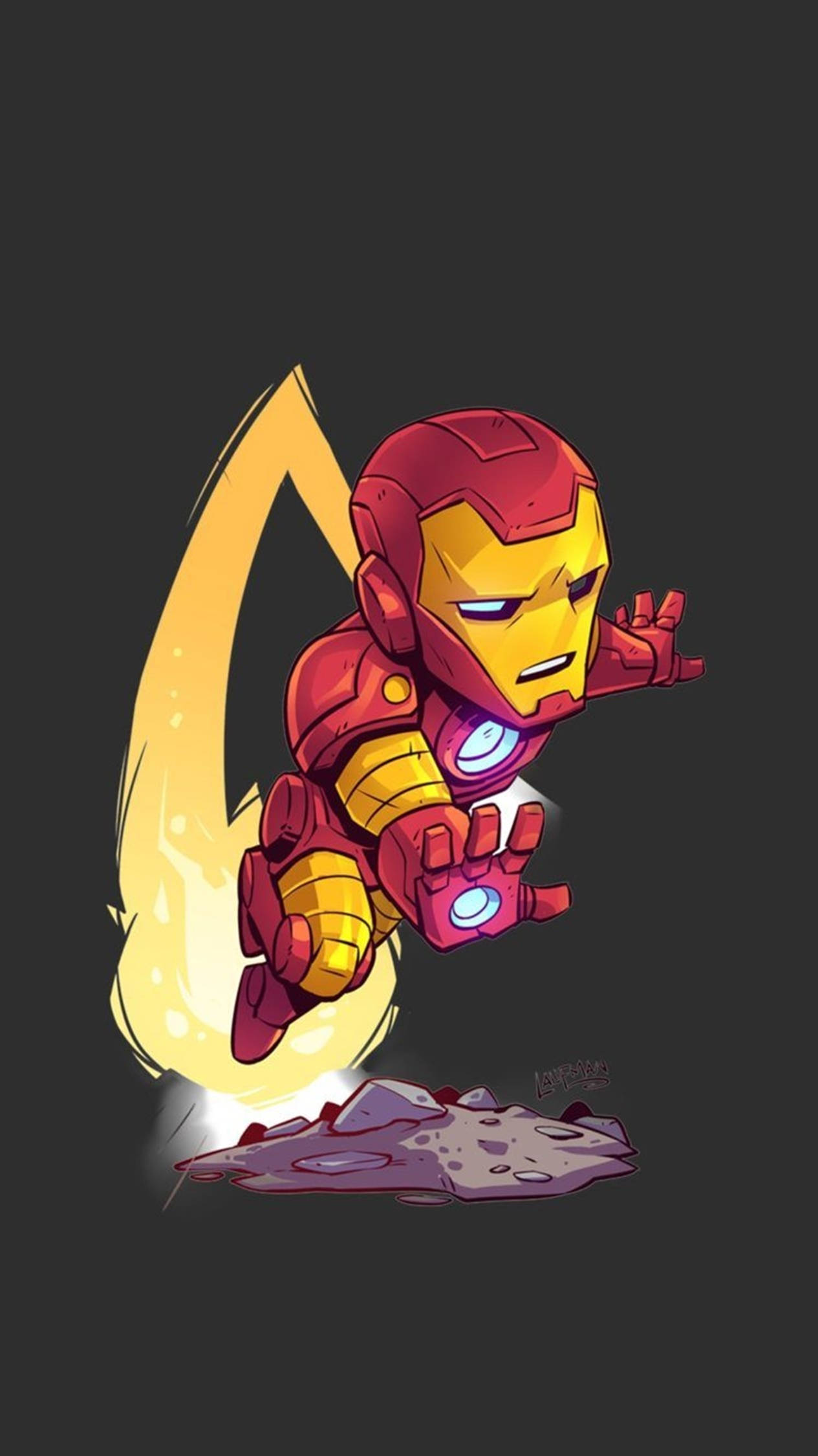 Iron Man, red and gold armor, glowing repulsors, Full HD Phone Wallpaper