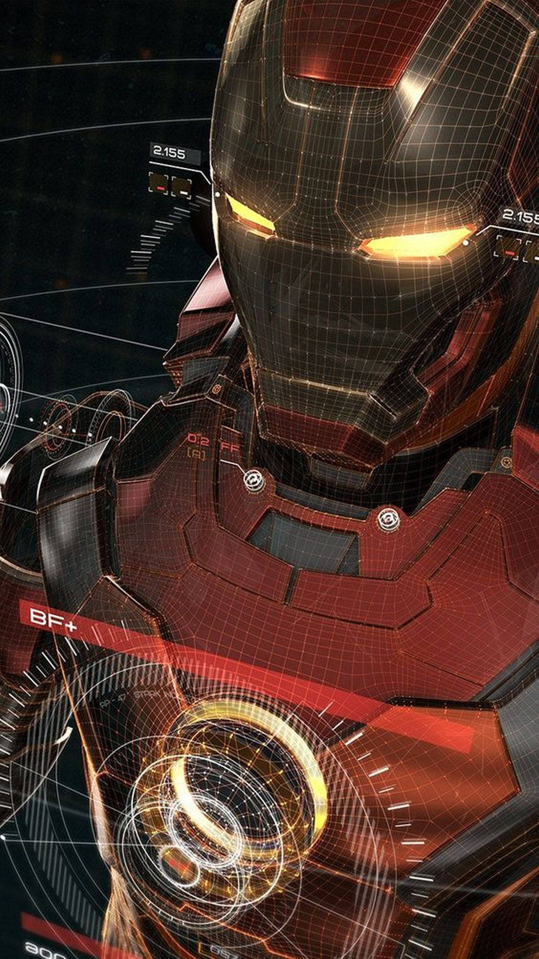 Iron Man, helmet, glowing eyes, Full HD Phone Wallpaper