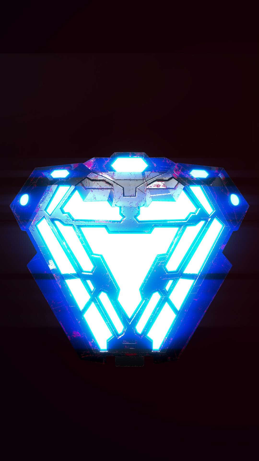 Iron Man Arc Reactor, glowing blue, hexagonal, Full HD Phone Wallpaper
