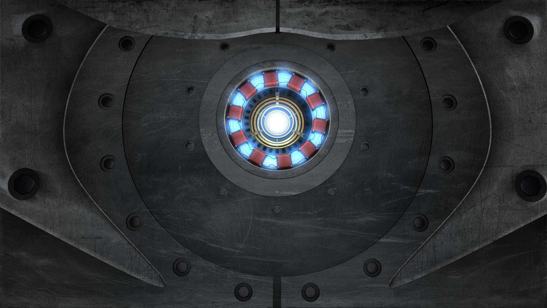 Iron Man, Arc Reactor, blue and red light, Full HD Desktop Wallpaper