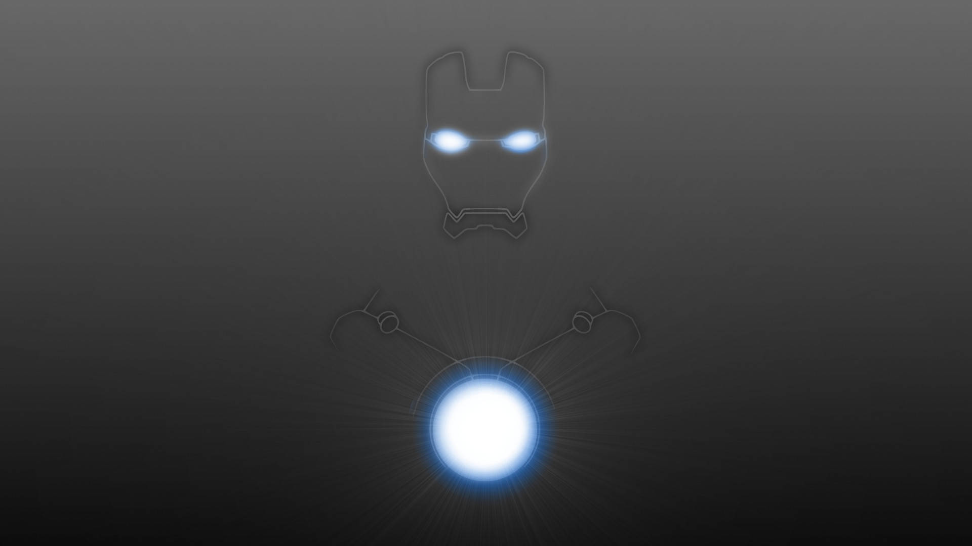 Iron Man, arc reactor, glowing outline, Full HD Desktop Wallpaper