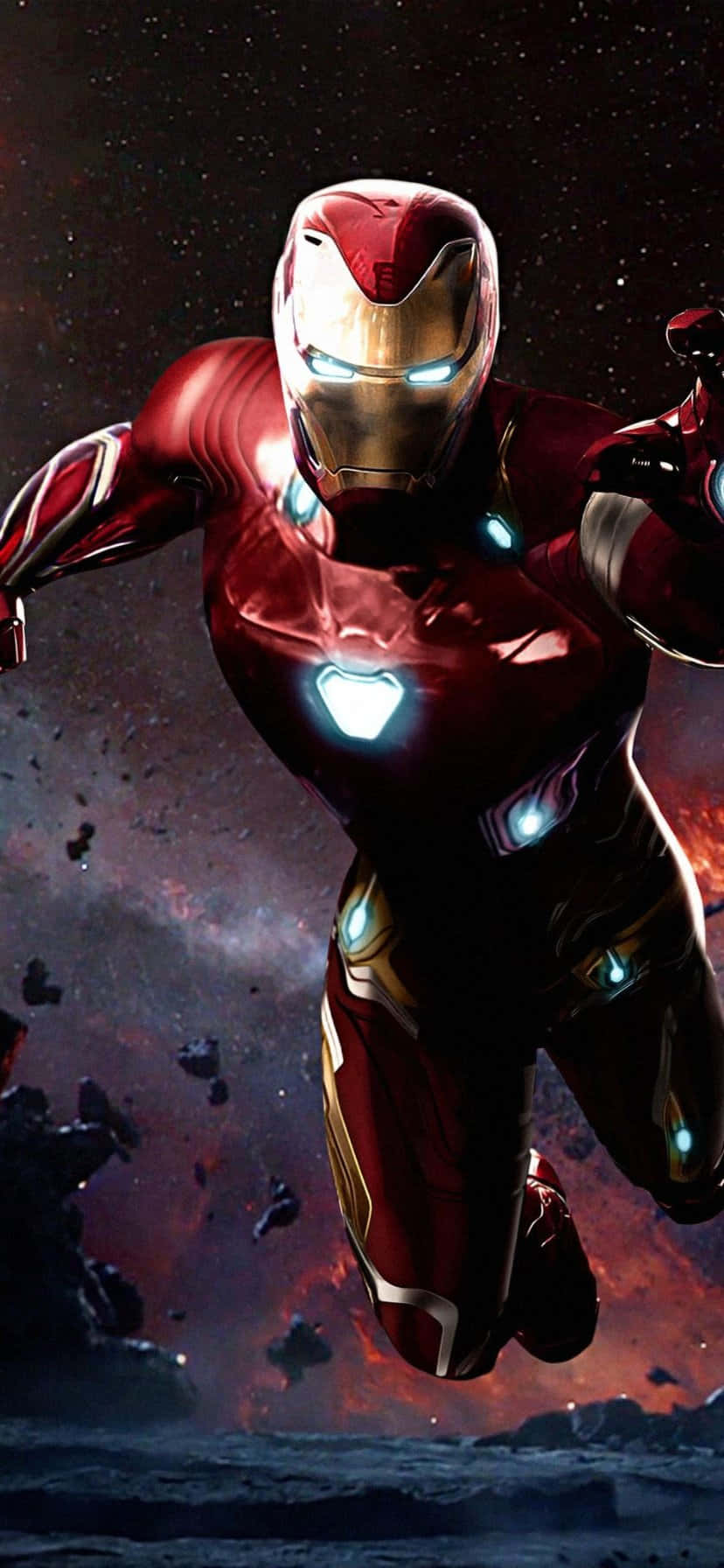 Iron Man, repulsors, starry cosmic void, HD Phone Wallpaper
