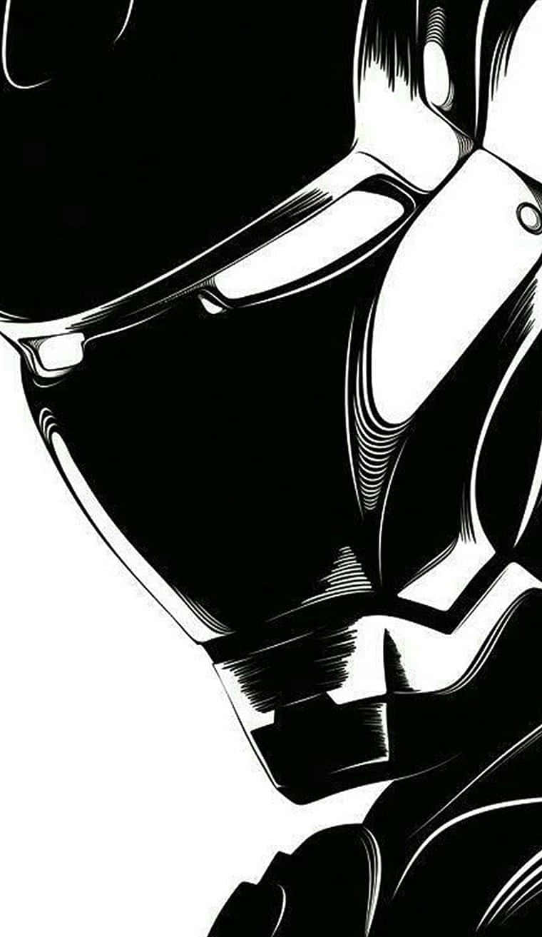 Iron Man, black and white, anime-style, HD Phone Wallpaper
