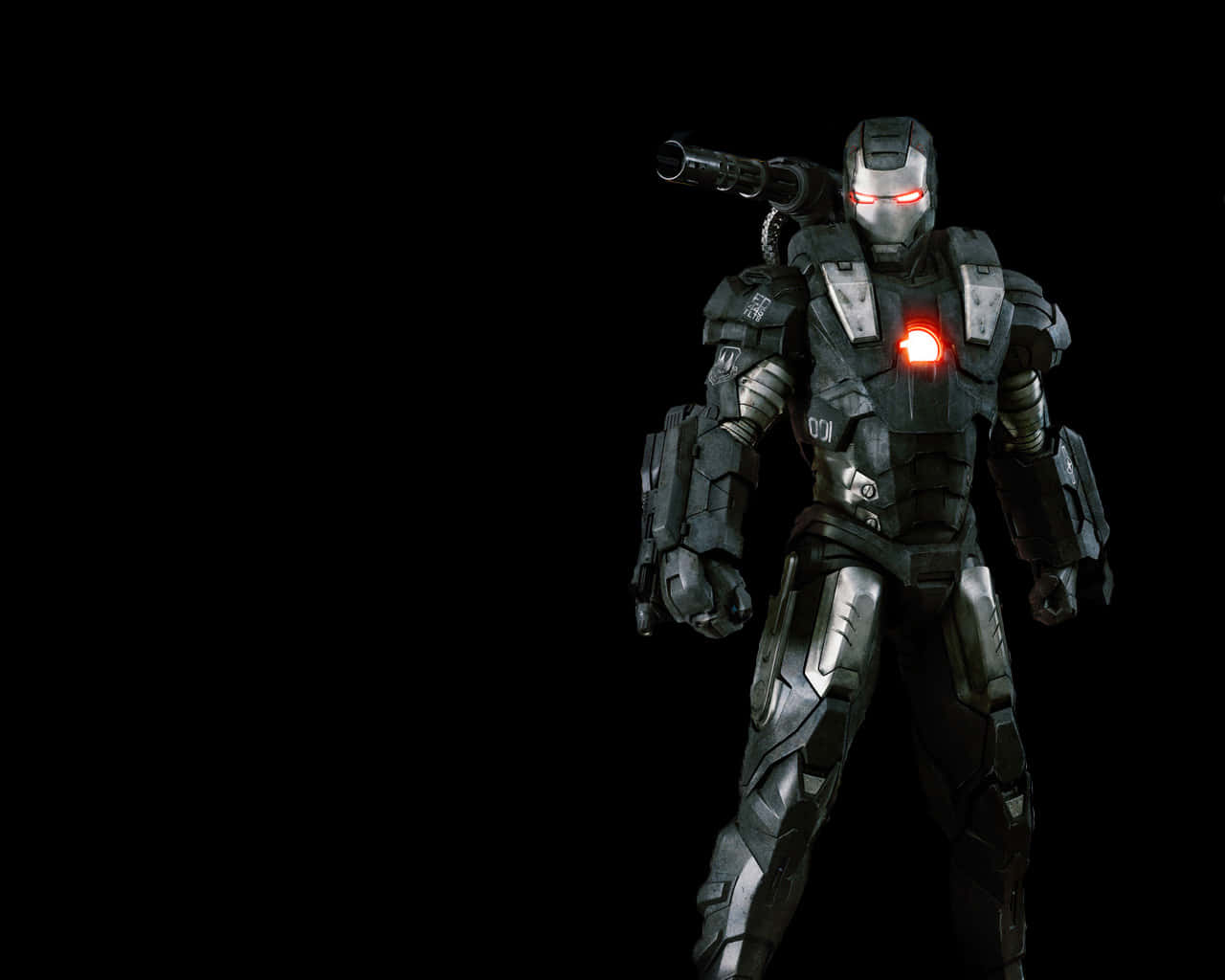 Iron Man, black and white, glowing red eyes, HD Desktop Wallpaper