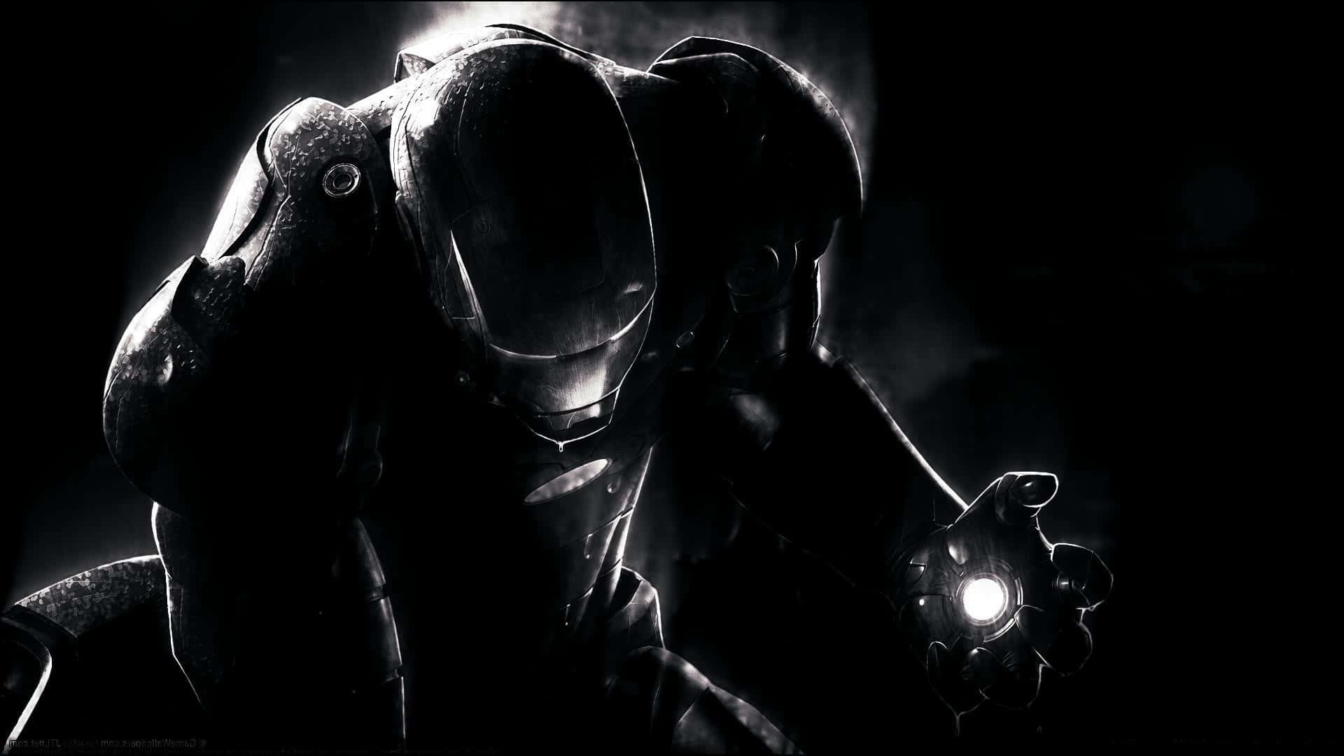 Iron Man, arc reactor, black background, Full HD Desktop Wallpaper