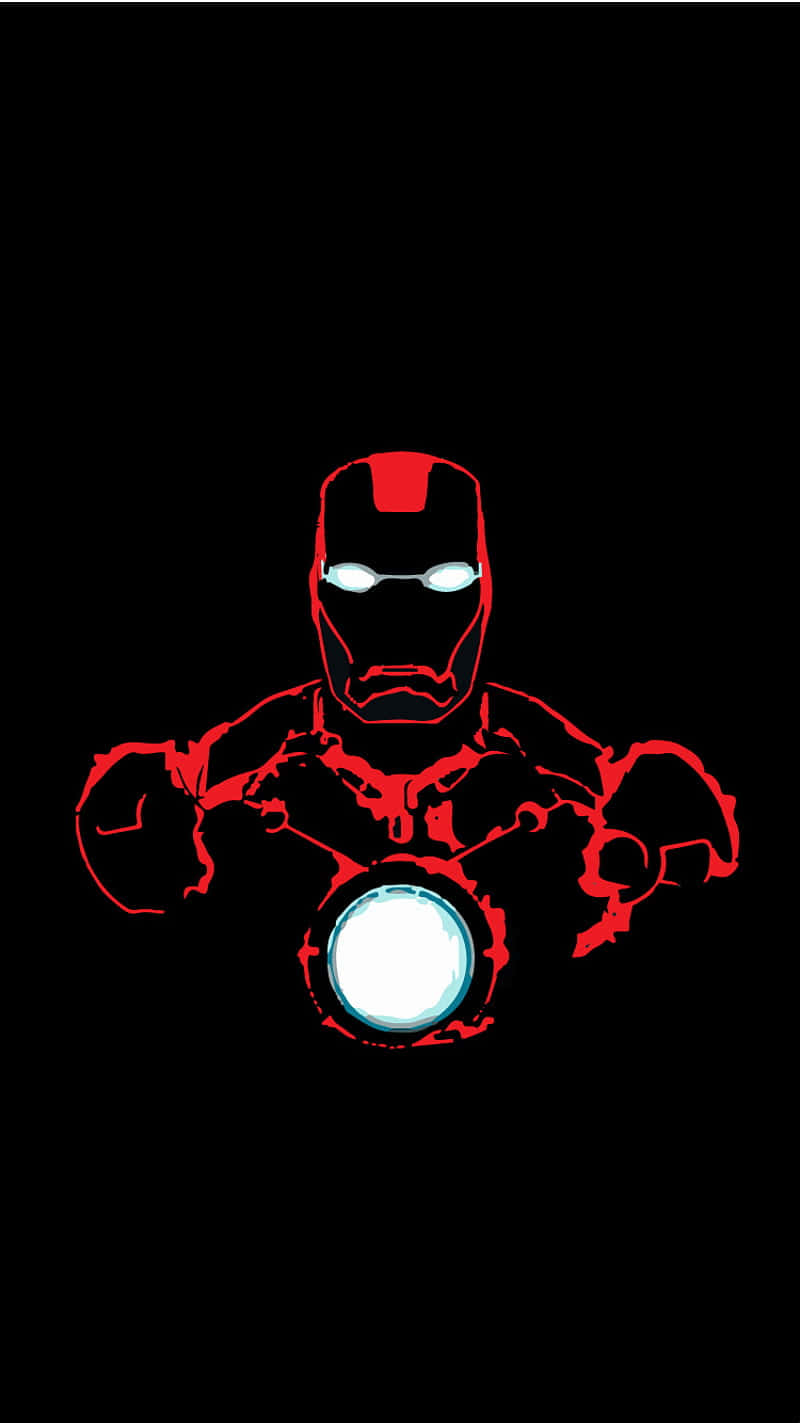Iron Man, red silhouette, black background, HD Phone Wallpaper